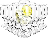 Vista 1 de Patelai Juego de 12 Vasos Transparentes de 13.5 oz Copas de Agua con Tallo Vasos con Tallo de Agua para Jugo Vino Cerveza Té Leche Bebidas Frías