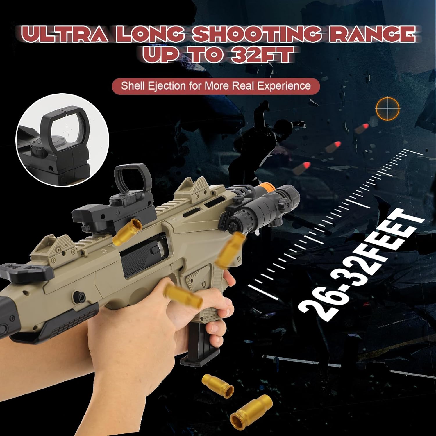 Two Modes Toy Gun Sniper Rifle with Shell Ejecting Realistic Soft Bullet Toy Guns with 80 Soft Bullets 40 Shells Outdoor Shooting Games Christmas Halloween Birthday Gifts