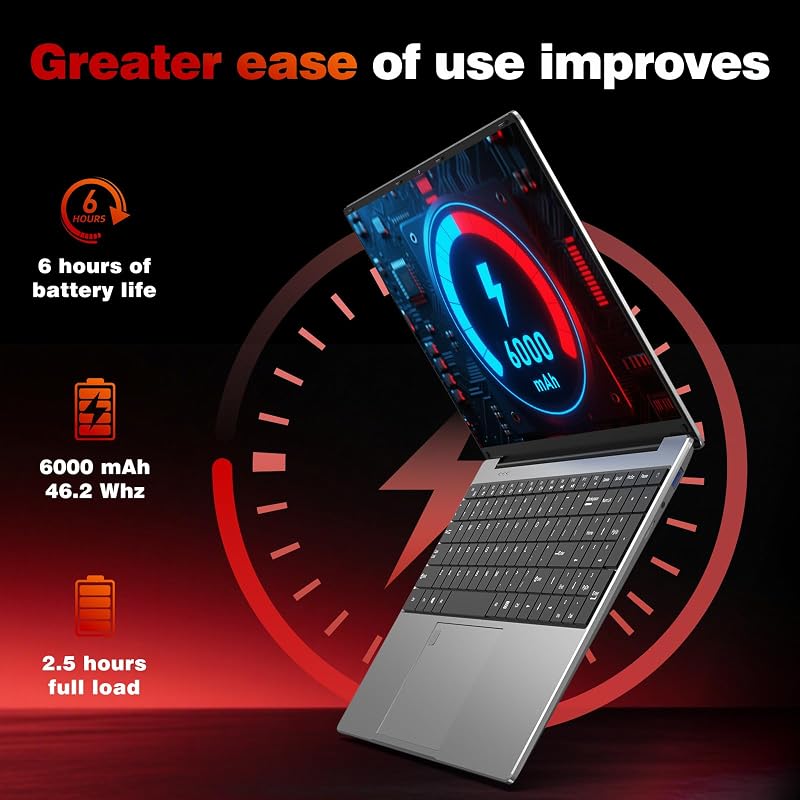 NAIKLULU Gaming Laptop Computer, Lap Top PC 2026 Window 11 pro, 16GB RAM 1TB SSD, Ryzen 5 7430U (up to 4.3Ghz, Beat 5700U), Backlit Keyboard, IPS 1920 * 1080 FHD Display, WiFi 5, BT5.0, Fingerprint image 6