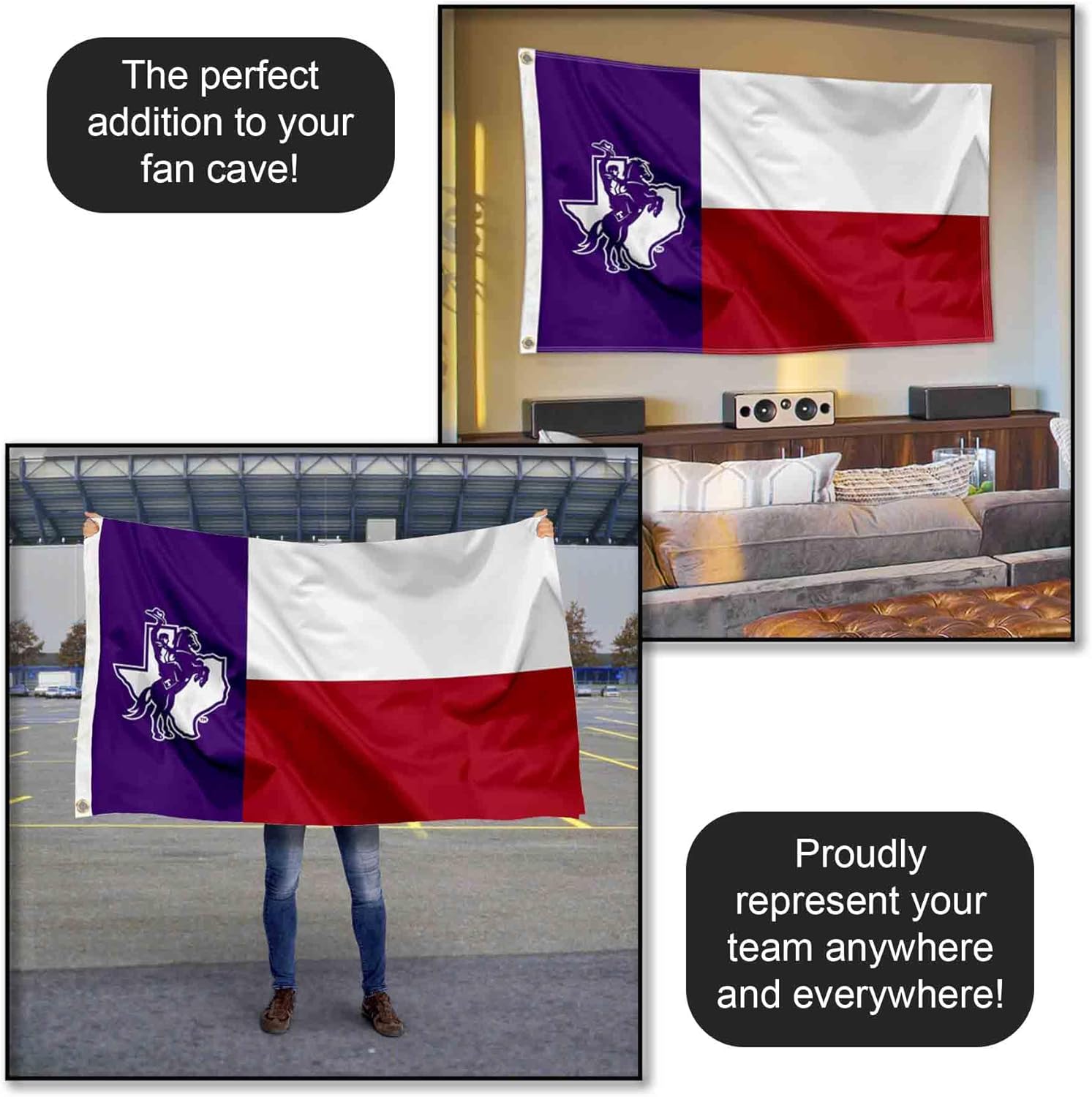 Tarleton State Texans State of Texas 3 ft x 5 ft Flag