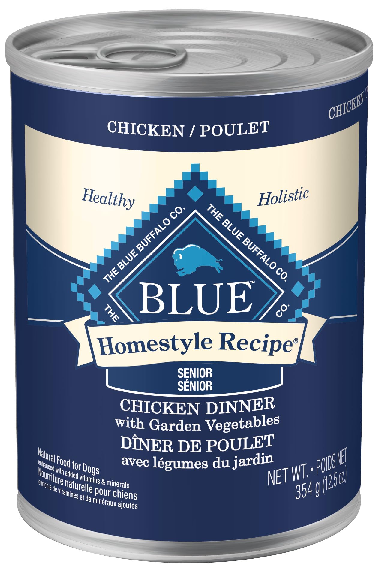 Blue Buffalo Homestyle Recipe Chicken Senior Wet Dog Food, 12.5 oz, 12 ct