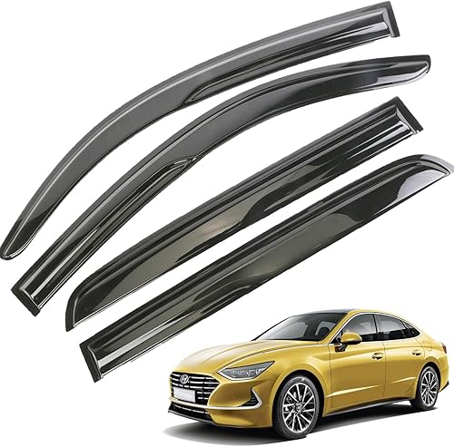 ECNEREFERR Viseras de ventana, deflectores de lluvia, deflector de ajuste 2020 2021 2022 Hyundai Sonata 4 piezas - Deflector de ventana Ram Viseras