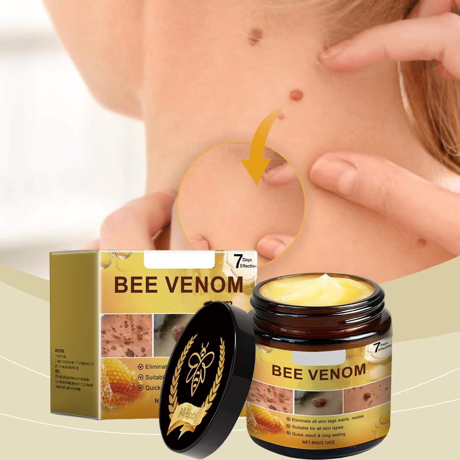 Bee Venom All-in-One Cream, 2pcs 60ml Bee Venom Skin Treatment Cream, Multi-Action Skincare Ointment, Repairing - Image 2