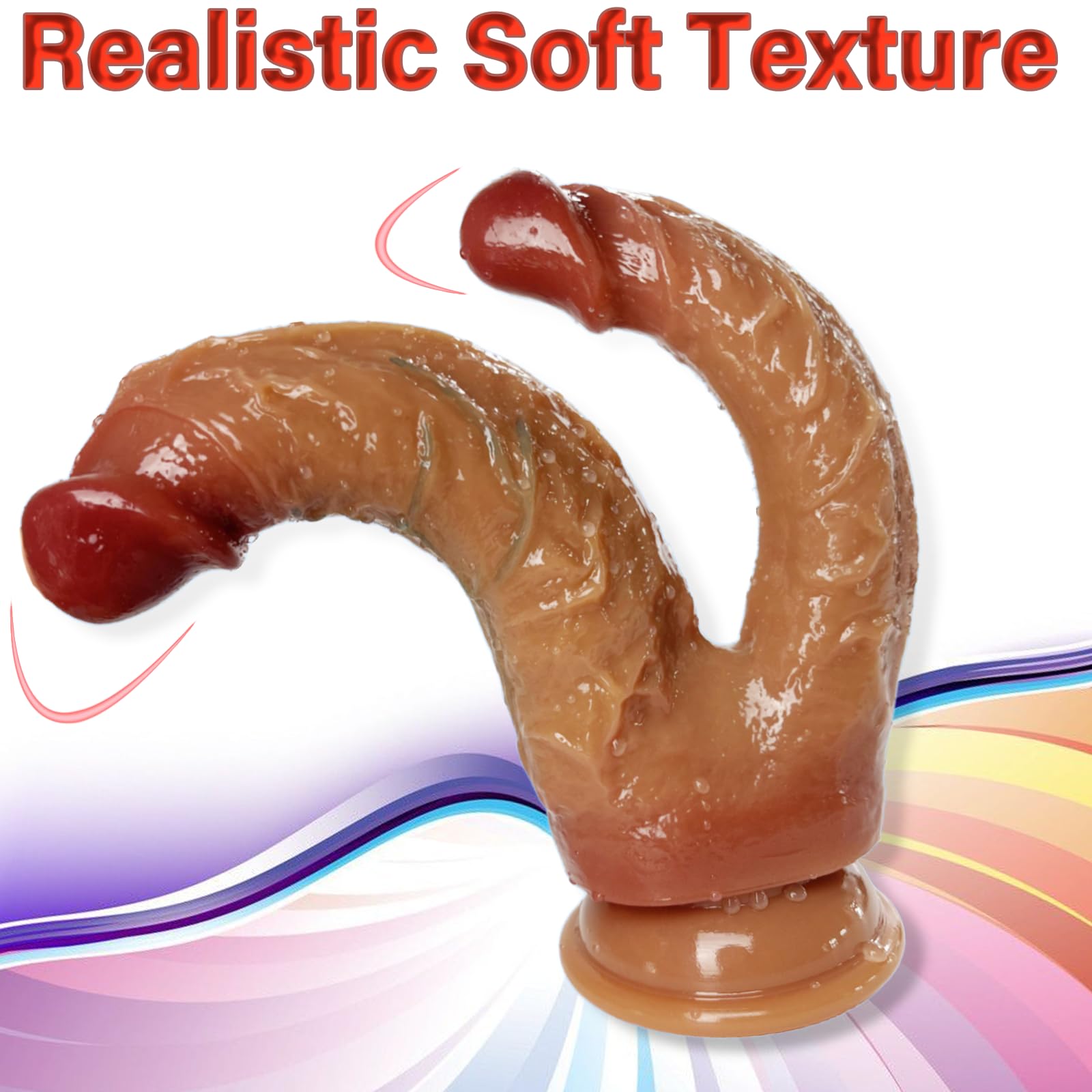 Dildo Doppio 21 cm Dildo Realistico con Silicone Liquido e Forte Ventosa Pene Replica con Vene Masturbatore Giocattolo del Sesso Plug Anale per il Punto G Vaginale e il Gioco per Donne Sex Toys