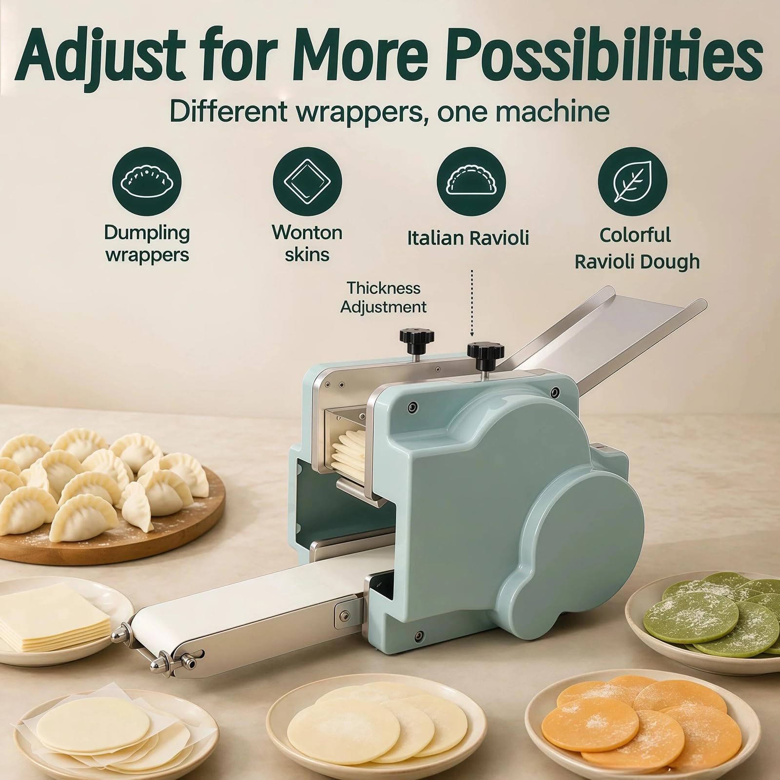 Macchina Elettrica per Sfoglie di Ravioli, Involtini Wonton, 60 PZ/Min