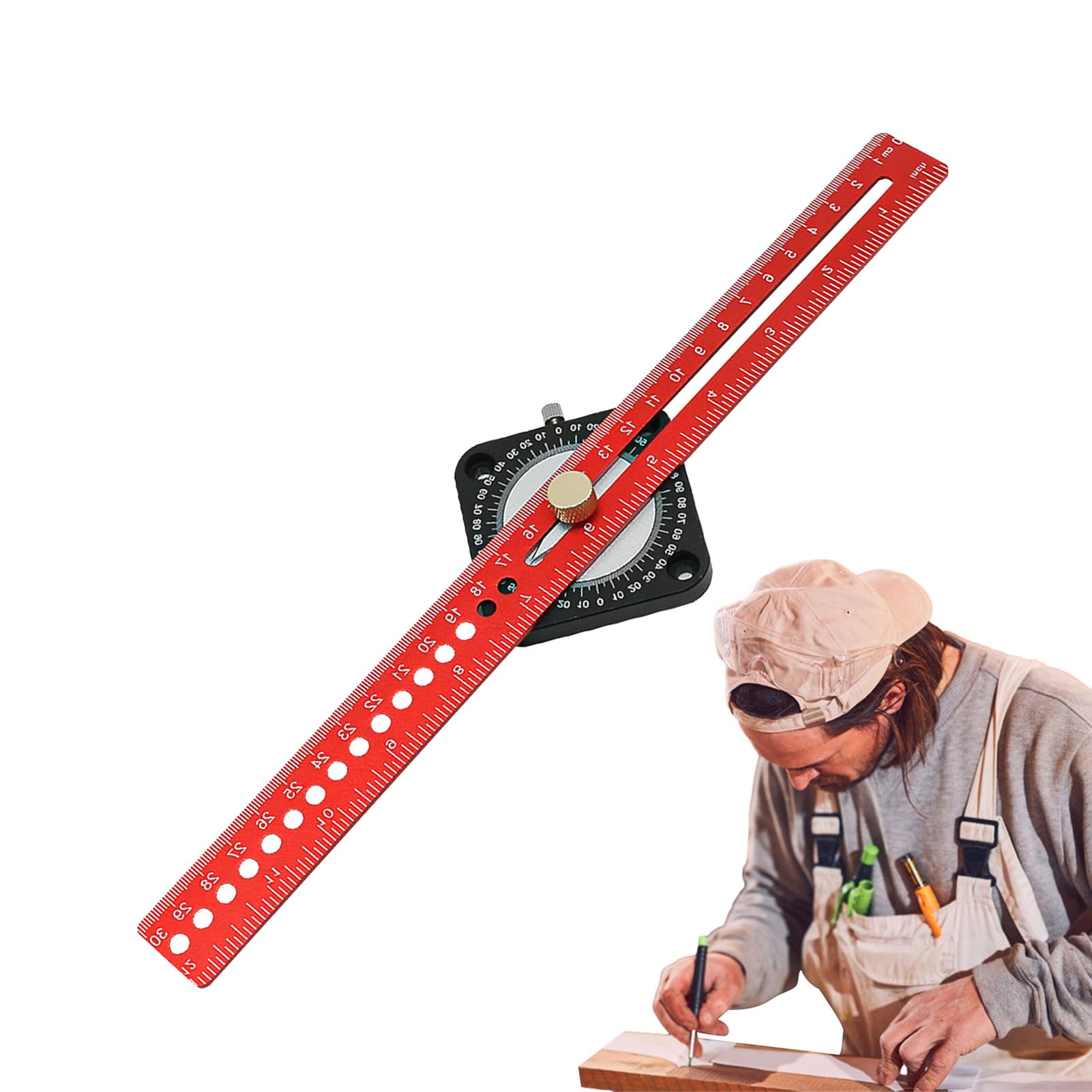 Aluminiowy kątownik w kształcie litery T | Precyzyjne narzędzie do rysowania kątów do obróbki mebli, budownictwa, toczenia drewna,