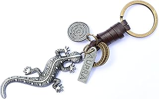 AuPra Lizard KeyChain Gift Women Men Leather KeyRing Girl Boy Surprise Addition Keys Present