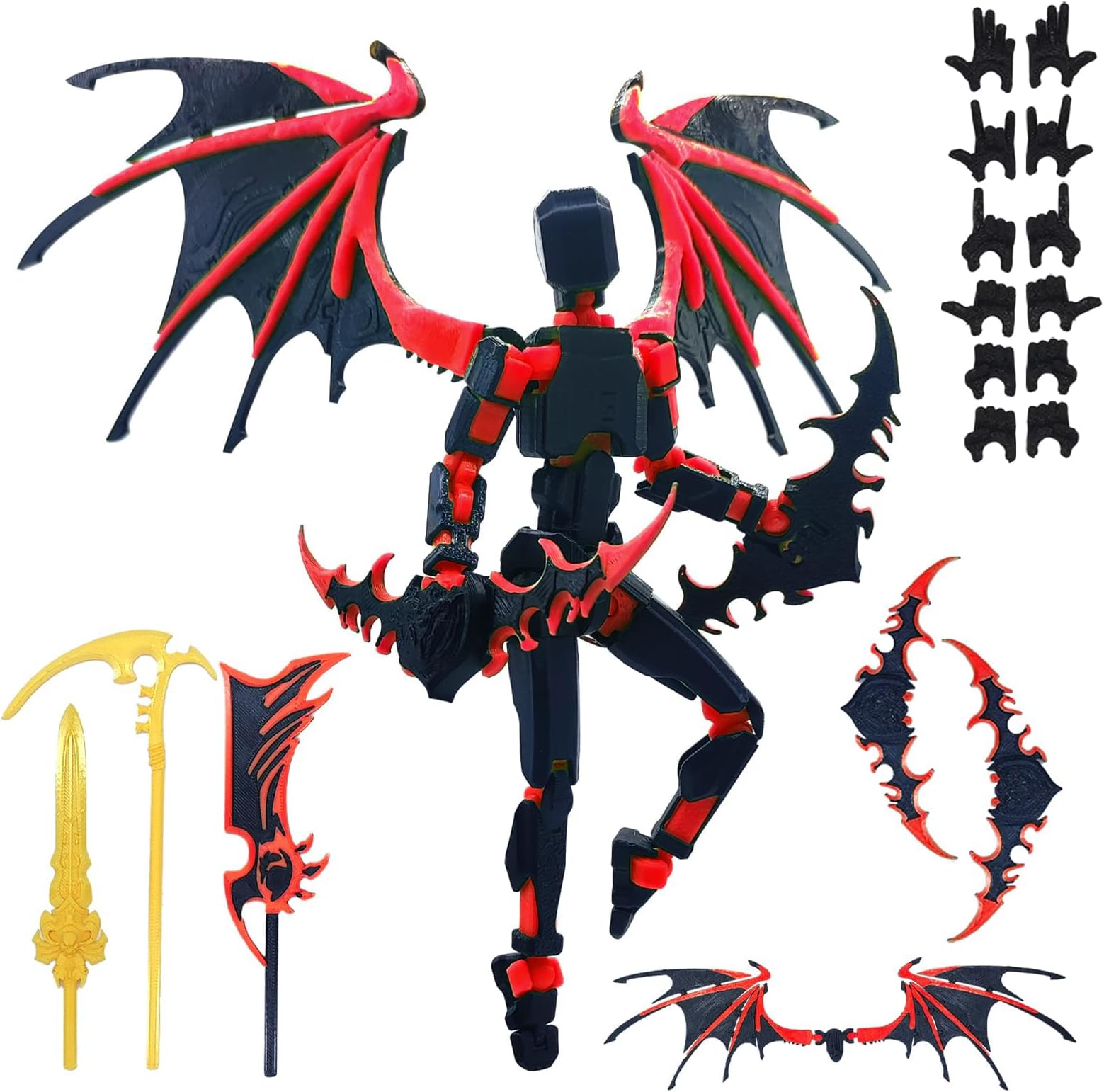 Action Figure Toys, 3D Printed Toys, Multi-Jointed Dummy 13 Freedom Figure with 9 Accessories, Articulated T13 Action Figures Robot Toy Set Game Desktop Decoration for Gifts