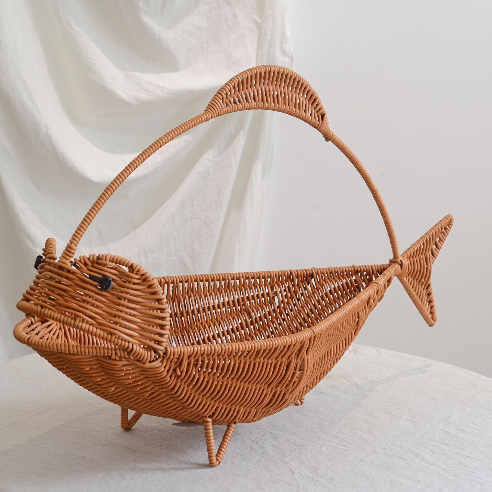 MagiDeal Grande Cesto Intrecciato con Manico in Rattan per Sistemazione Ambiente Cesto Portaoggetti per E Cuscini Elemento Rustico Adatto per Salotto E, style to 1