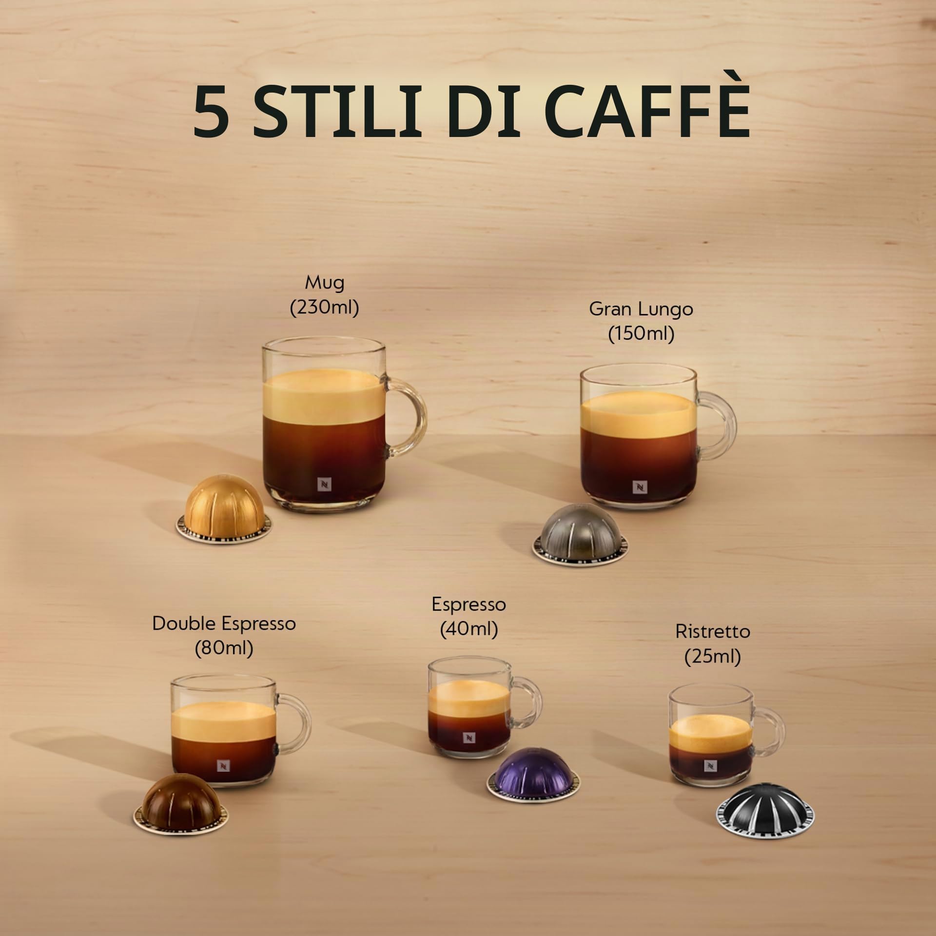 De'Longhi Nespresso Vertuo Pop ENV90.B, Macchina Caffè a Capsule con Tecnologia Centrifusion, 4 Formati in Tazza, Incluso Set di Benvenuto con 12 Capsule, 1260W, Liquorice Black