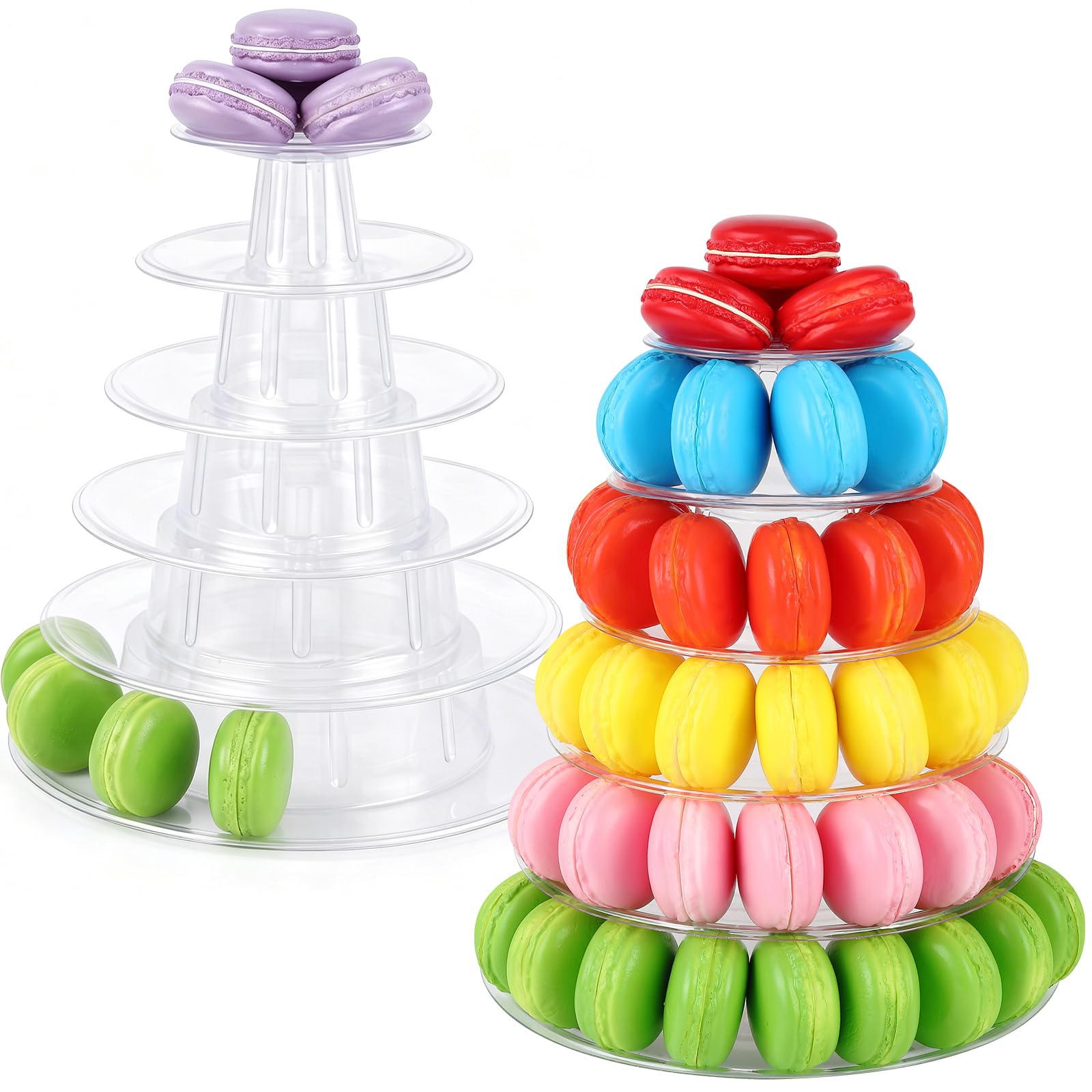 Juexica 2 Pcs 6 Tiers Macaron Tower Stand Cupcake Display Rack