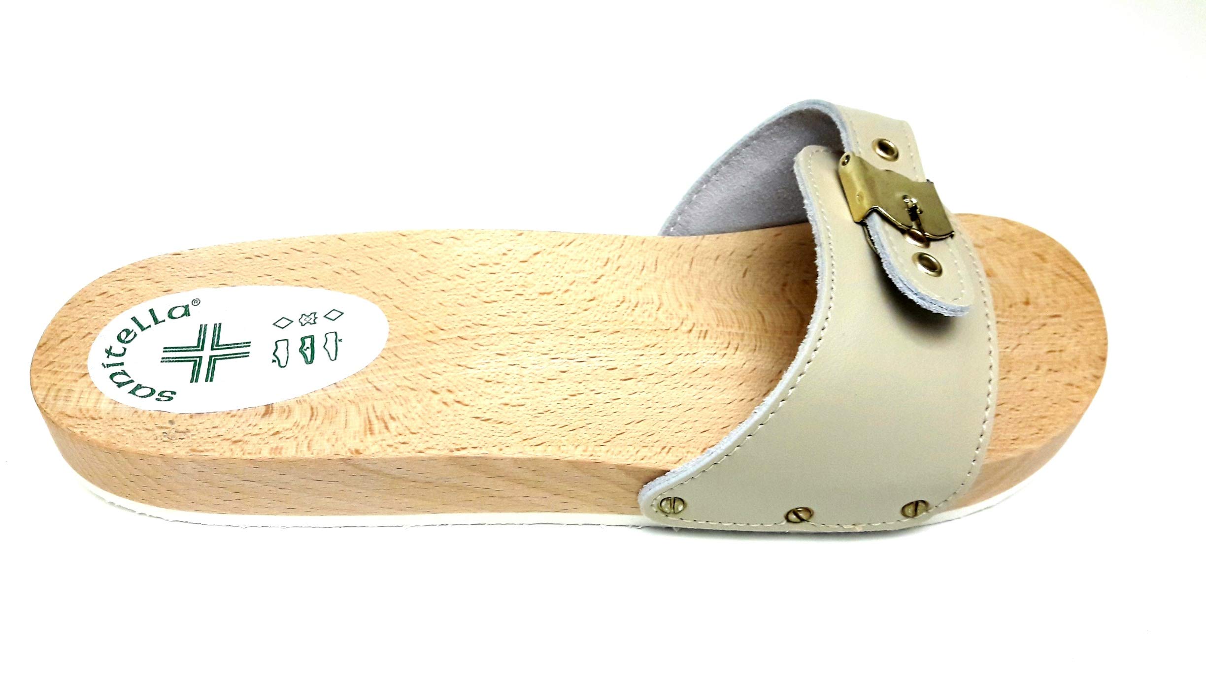 Zoccoli Legno Uomo ZOCCOLI IN LEGNO Con Tomaia In Pelle Sandali In