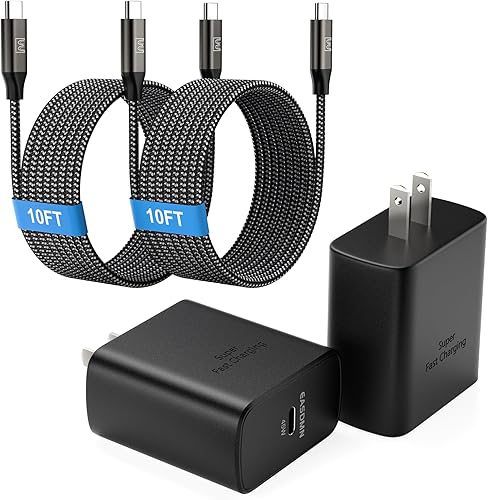 Cargador súper rápido de 45 W tipo C, paquete de 2 Cargador USB-C de 45 vatios PDPPS Bloque de carga de pared para Samsung Galaxy S23 UltraS23+S22