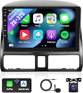 2G+32G Android Car Stereo for 2002-2006 Honda CRV with Wireless Carplay Android Auto 9 Inch Touch Screen Honda CRV Radio with Bluetooth GPS Navigation FM WiFi HiFi SWC Backup Camera MIC