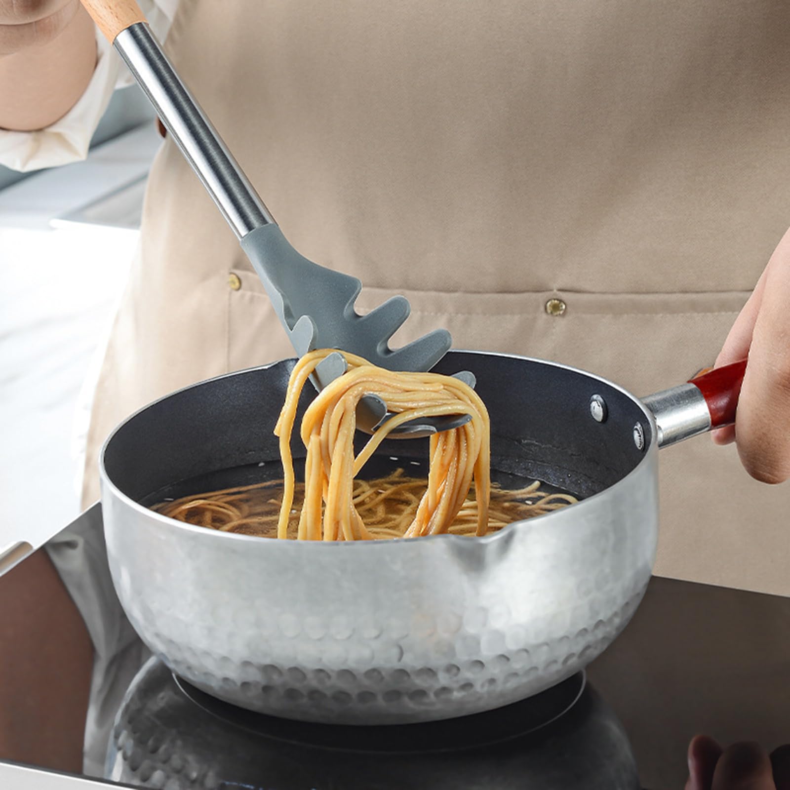 8 Stück Küchenhelfer Set, Silikon Küchenutensilien Set, Antihaft Hitzebeständiger Holzgriff Kochbesteck Mit Utensilienhalter, Silikonspatel Kochgeschirr Set, Spülmaschinengeeignet