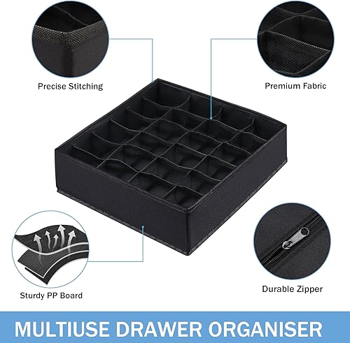 Miniatura 7 de Cubos de almacenamiento plegables, cajones organizadores de ropa interior, organizador debajo del gabinete, cajas de almacenamiento de tela de 24