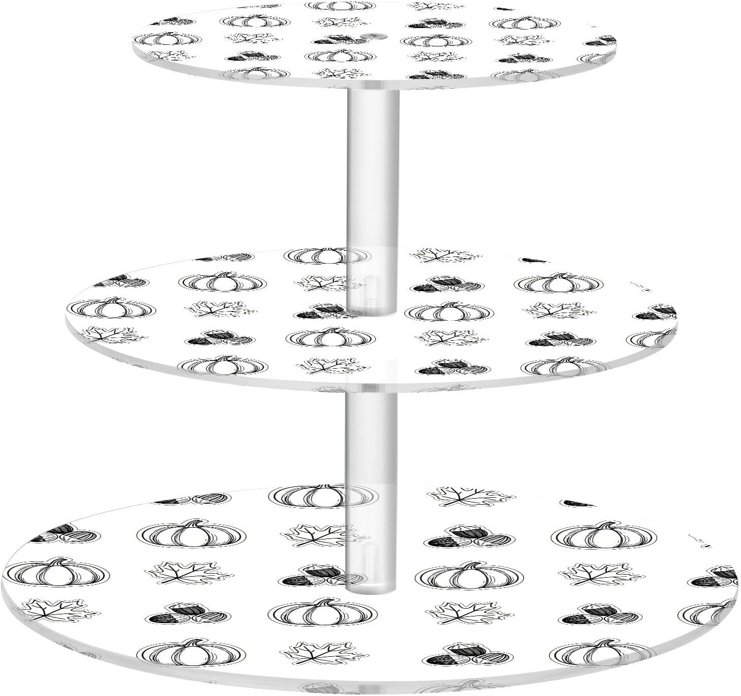 Pumpkin Hazelnut Maple Leaves 3 Tier Acrylic Cupcake Stand, Cupcake Stand for 34 Cupcakes for Weddings, Christmas,Holidays,Parties,Birthday,Printed Cupcake Tower 23300193