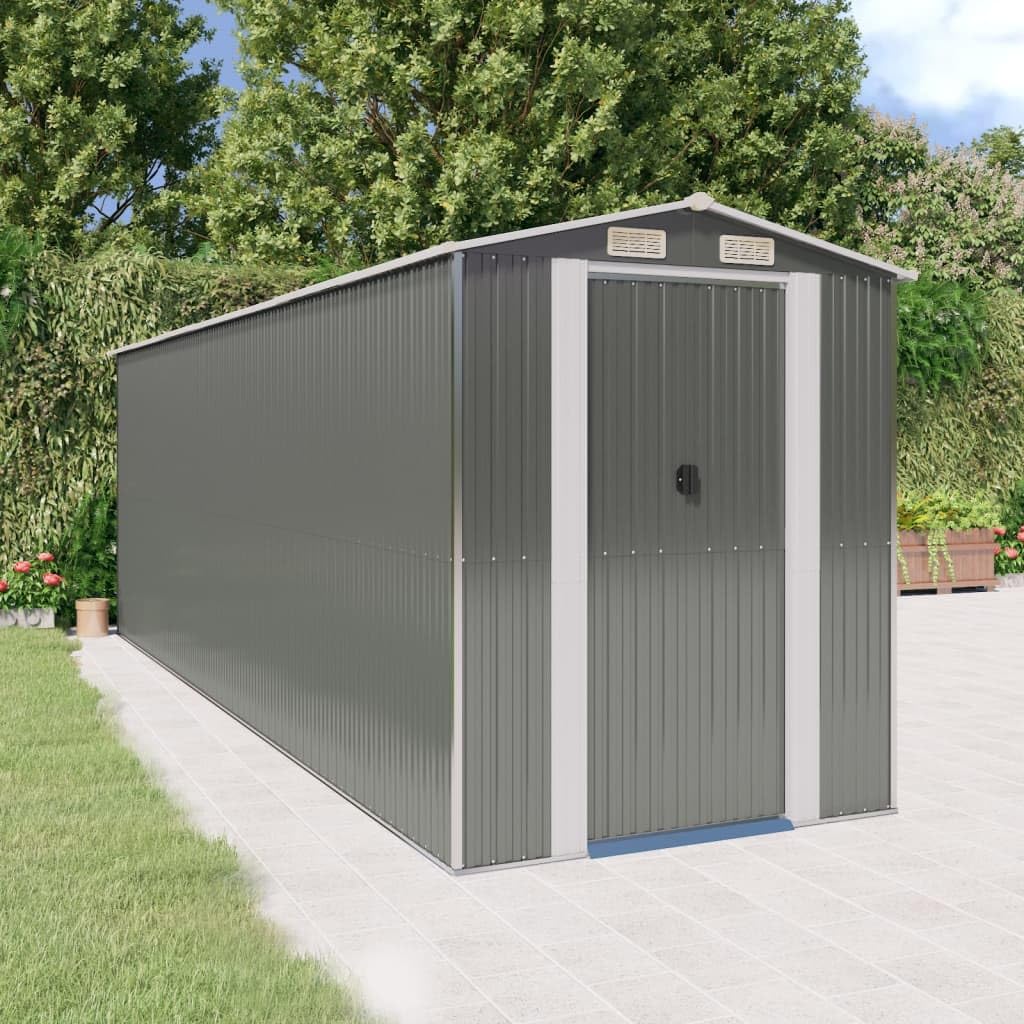 Générique Abri de Jardin Gris Clair 192x606x223 cm Acier galvanisé,Maison & Jardin,Pelouses & Jardins,Vie en extérieur,Structures extérieures,Cabanes & abris de Jardin,3147443