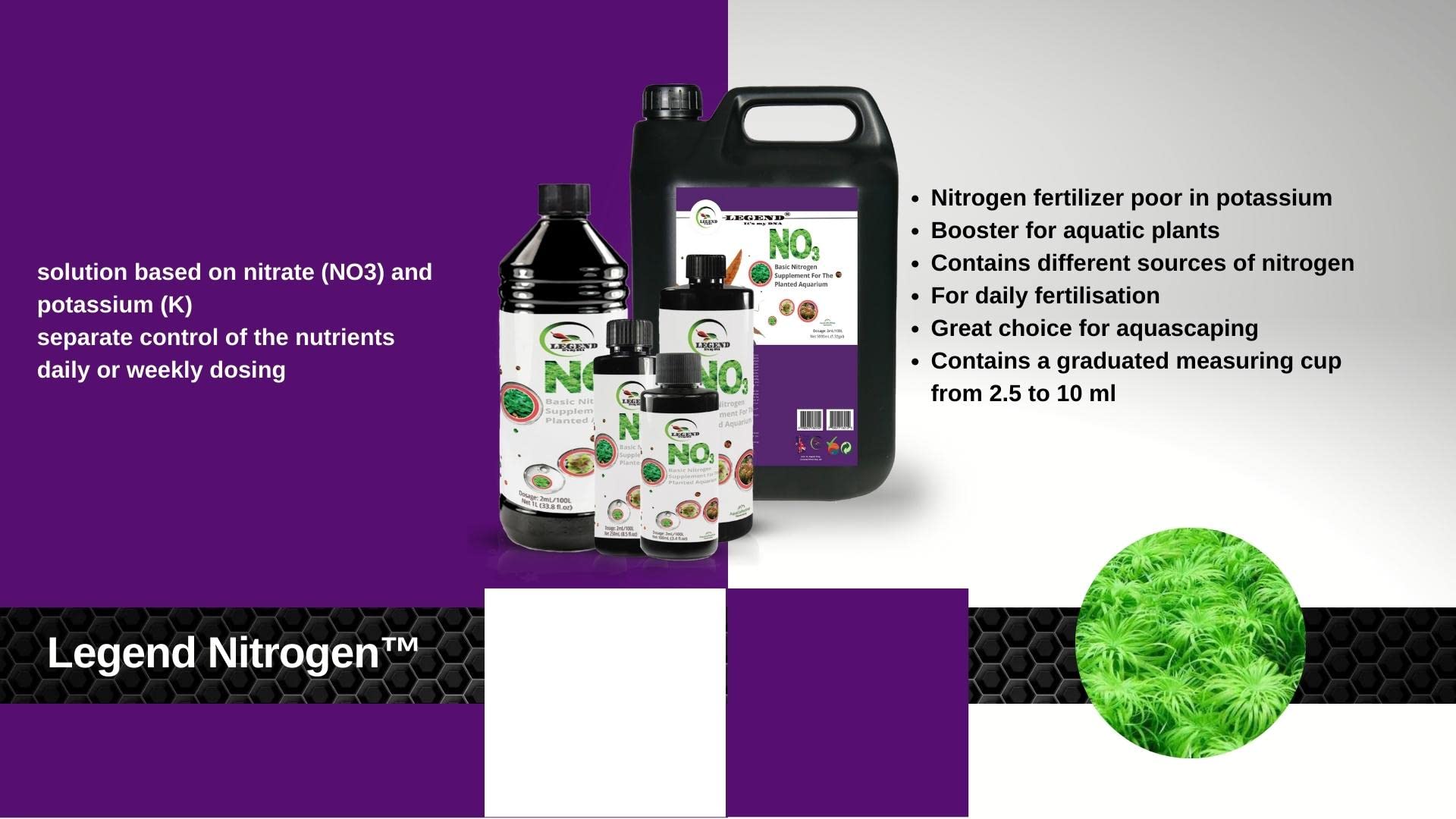 Legend Stickstoff Nr. 3, 100 ml, 250 ml, 500 ml, 1000 ml, Pflanzdünger für Aquarienpflanzen (5000 ml)