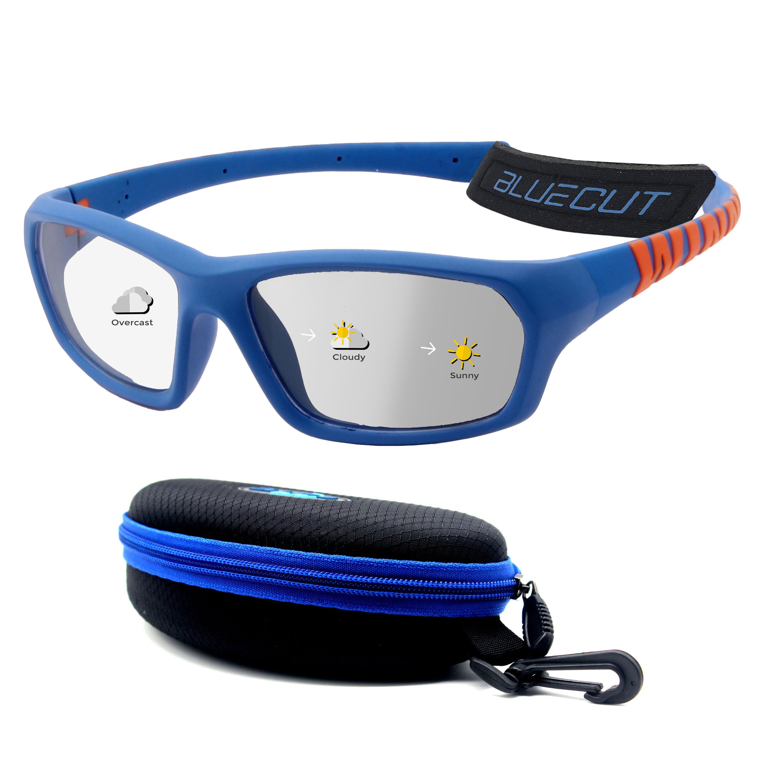 BLUE CUT Occhiali protettivi sportivi per bambini, occhiali di sicurezza fotocromatici per bambini, basket, baseball, calcio, calcio e sport all'aria aperta