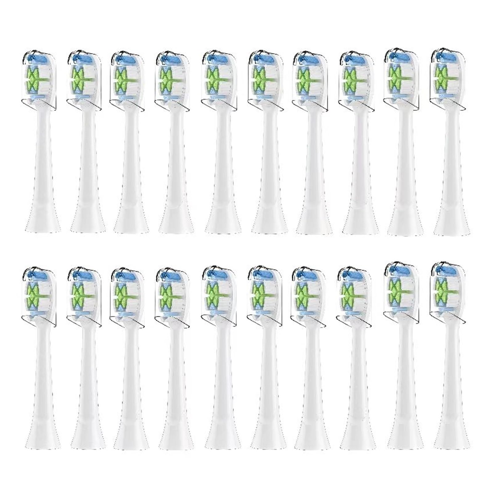 Testine Di Ricambio For Spazzolino Elettrico (20 Pezzi). Compatibili Con Philips HX3/HX6/HX8/HX9 Serie HX6730 HX3216 HX6809 HX9192