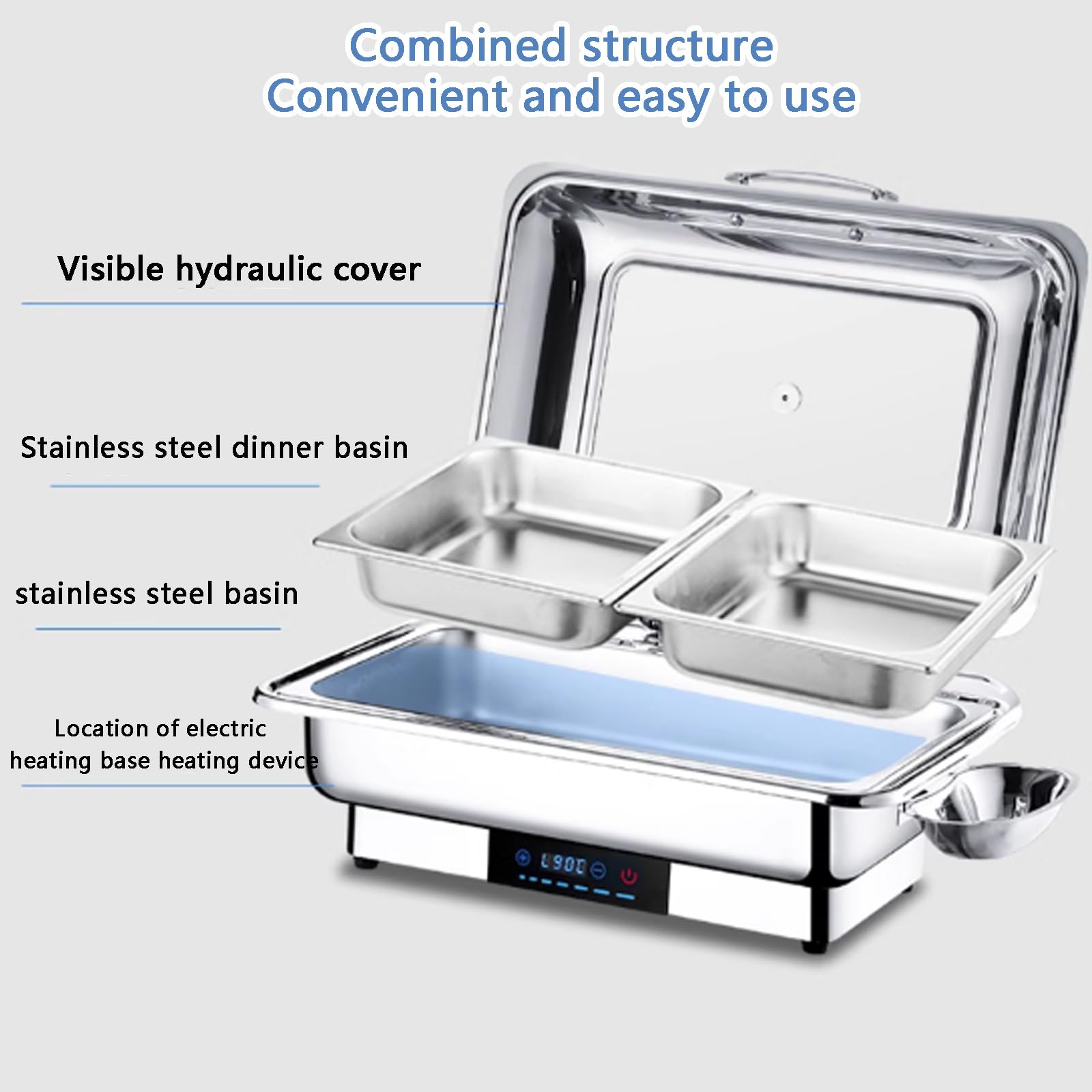 Calienta platos de mesa,calentadores de comida para buffet,bandeja de servidor de buffet portátil,plato calentador de alimentos electrico,calentador de alimentos,mantener la comida caliente ( Size : 1