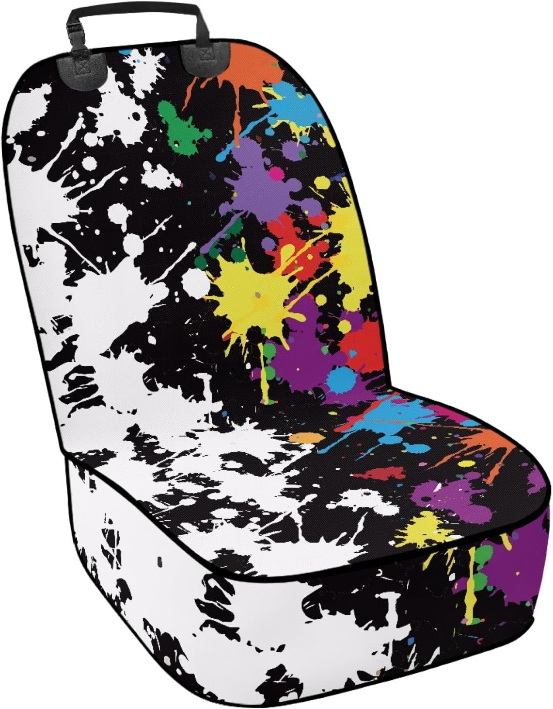FUSURIRE Splash Ink Print Dog Car Seat Covers Waterproof Front Seat Cover No Slip and Full Protection Fits Most Cars, Trucks, SUVs, Trendy Design Women Men Car Accessories