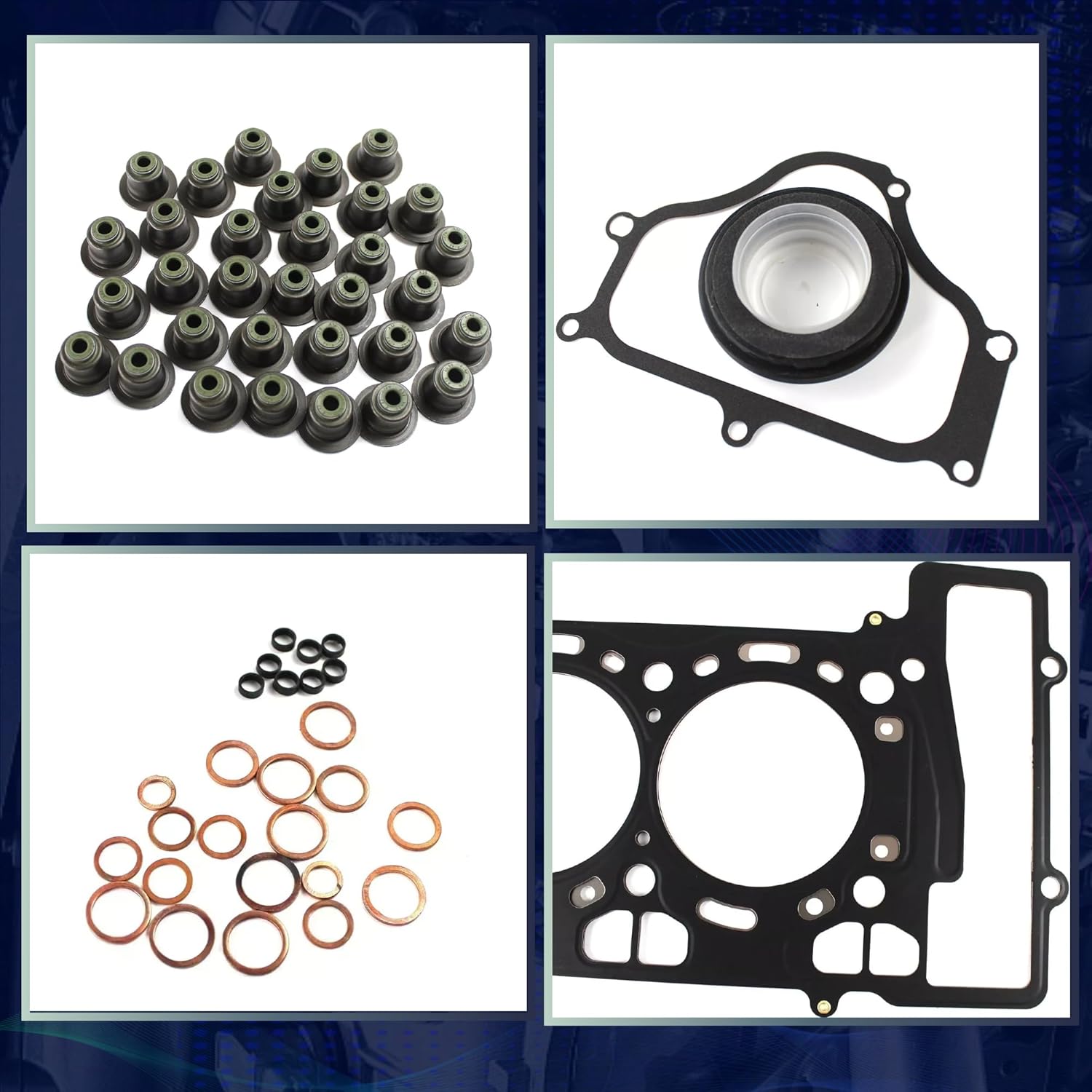 Engine Overhaul Gaskets Seals Kit fit for BMW 550i 750Li X5 X6 E71 F10 2008-2018 N63 4.4L (4395cc) V8 11127567765 11147583221
