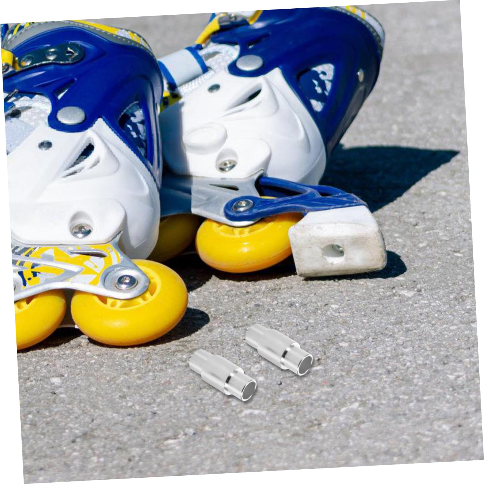 NAMOARLY Roller Skate Bearing Spacer Set Inline Skates Wheel Riser Pad Aluminum Speed Spacers Skateboard Axle Complete Kit for Skating