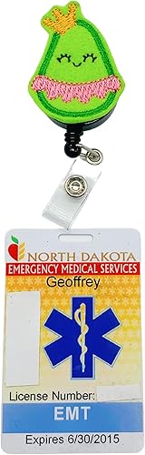 Miniatura 3 de Carrete de insignia de princesa de aguacate, soporte retráctil para identificación de reina de frutas, clip para etiqueta de nombre de bailarina