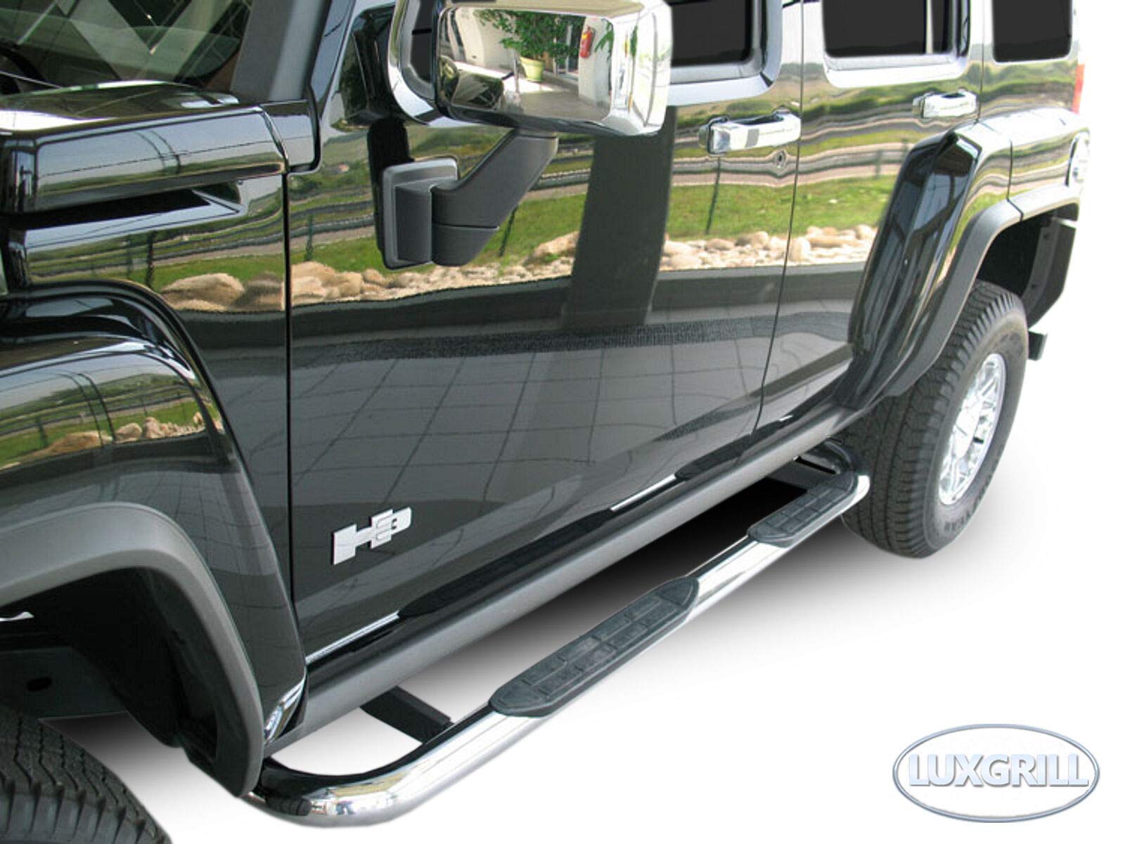 J&J Automotive Marche-Pieds Latéraux pour Hummer H3 2005-2010, Tubes de Protection, Lot de 2 Pcs (Gauche et Droite), Kit de Fixation Inclus
