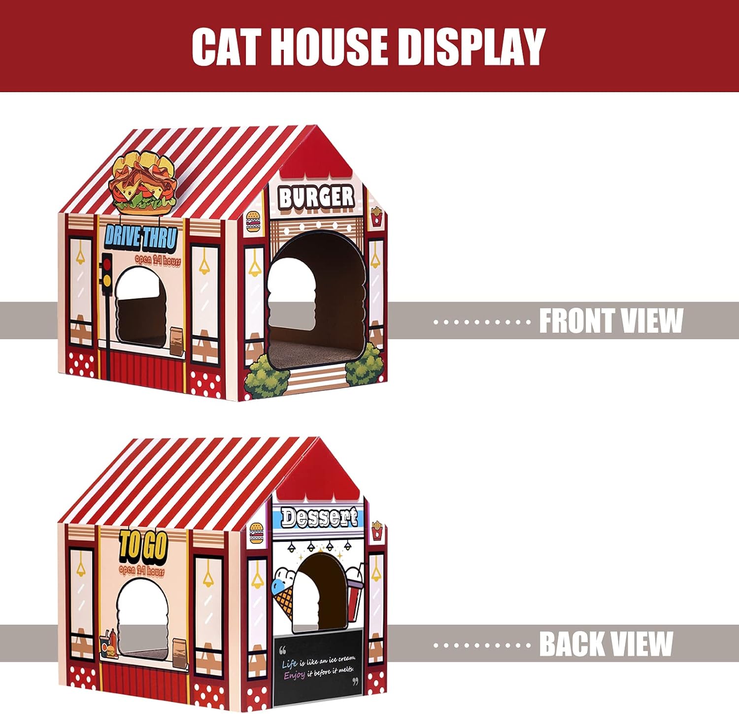 SEKAM Cardboard Cat House with Scratcher Catnip, Cat UK Ubuy