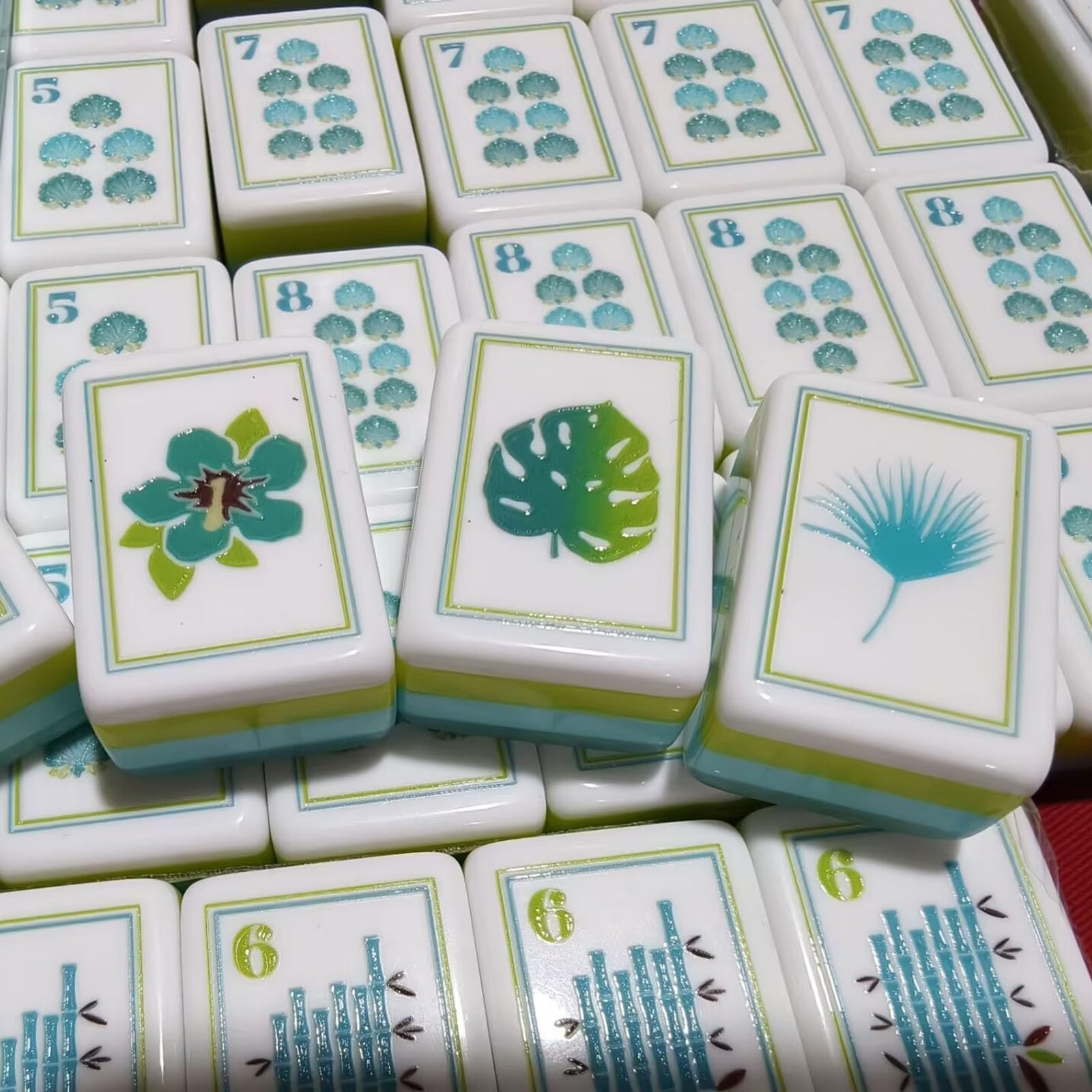 Jeu de Mahjong américain 160 tuiles, Art de Plage Tropicale