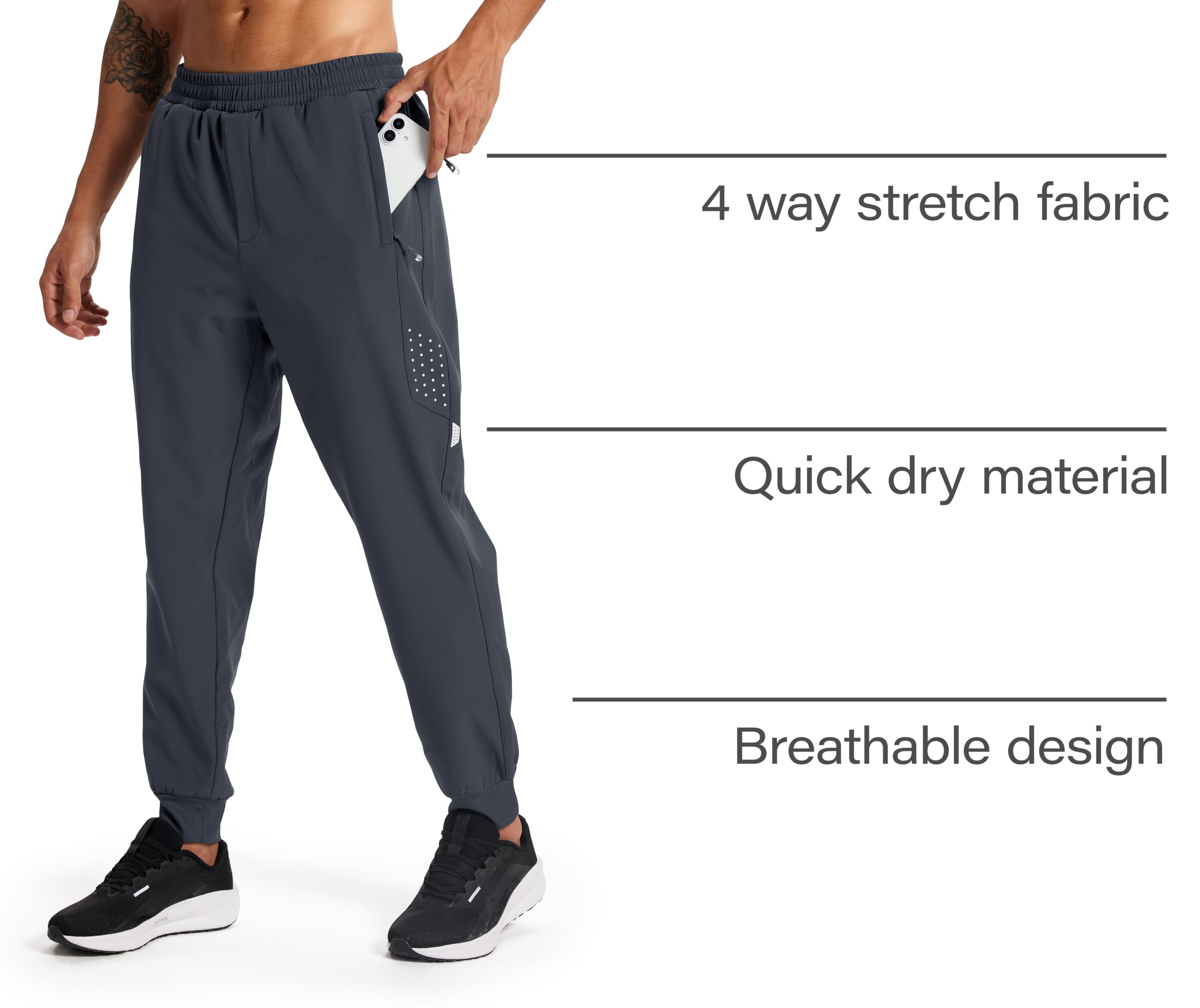 INYOTRAK Men's Fleece Joggers Athletic Winter Warm Sweatpants Workout Gym Running Active Track Pants - image 3