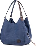 Sac à bandoulière multi-poches pour femmes Mode Cotton Toile Sac à main