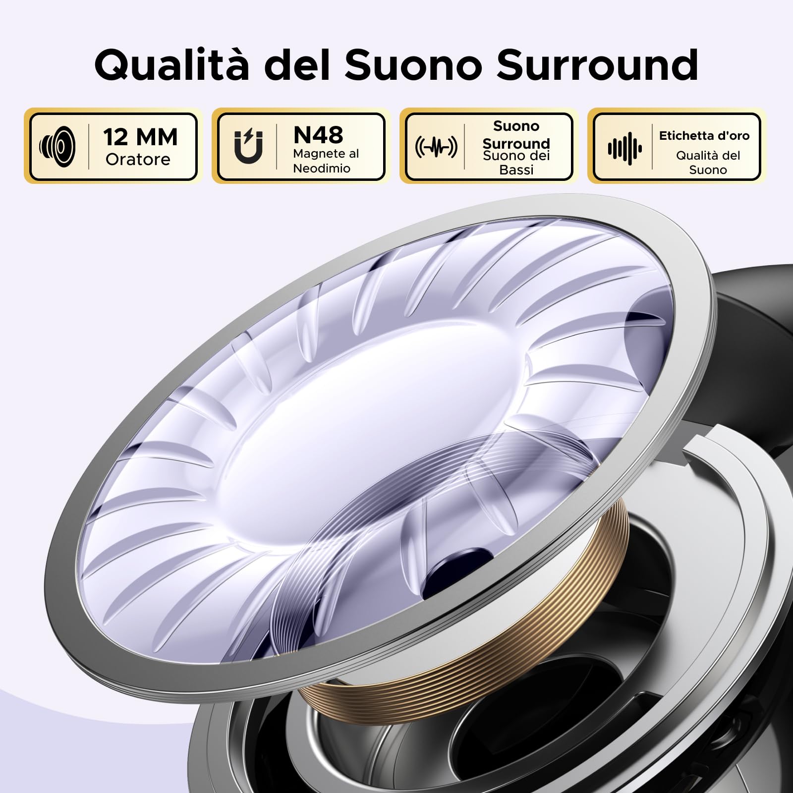UGREEN HiTune S3 Cuffie Bluetooth 5.4 Sport con Clip Aperta ENC Hi-Fi Stereo 30H Autonomia IPX5 Impermeabile Nero