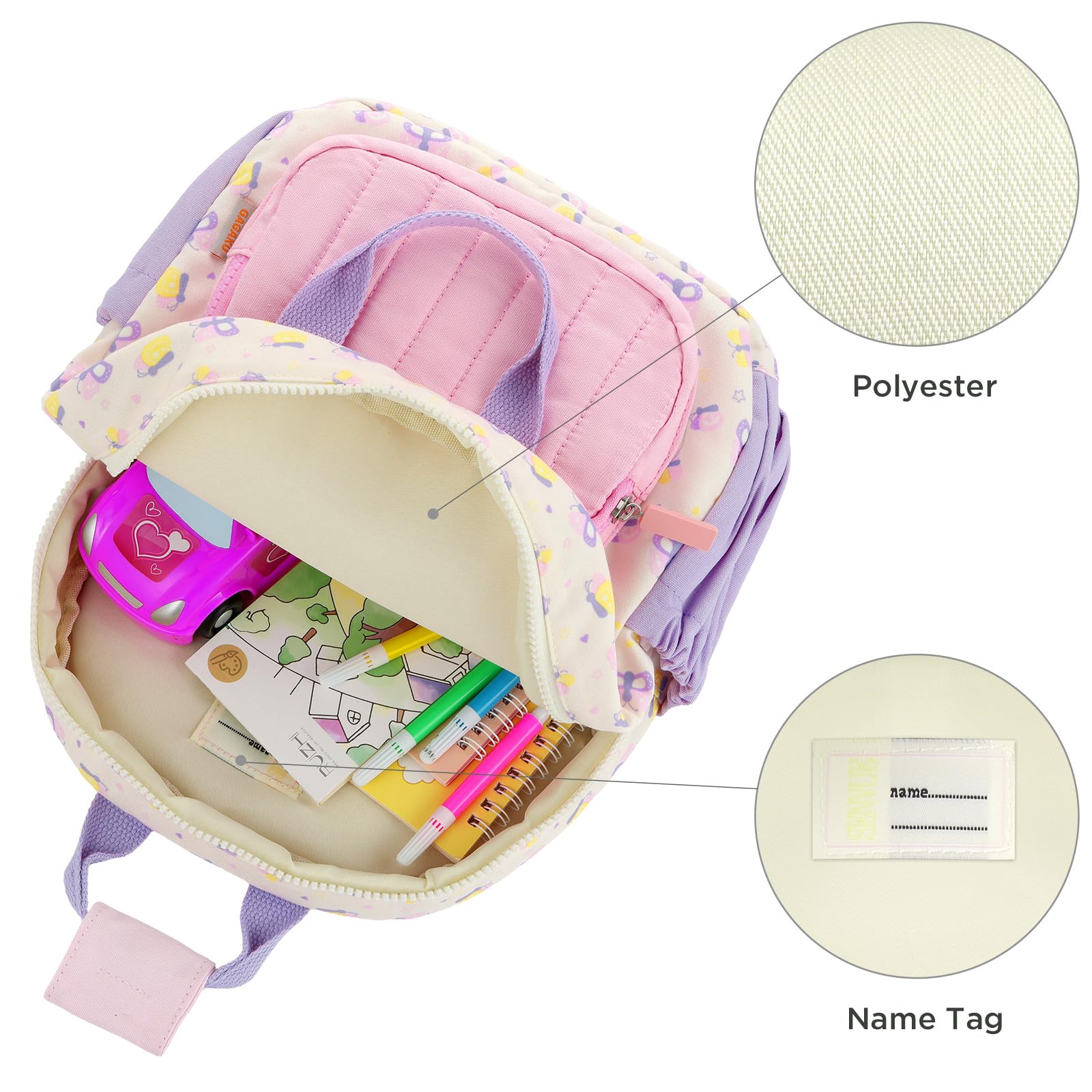 GAGAKU Zaino per bambini – Mini zaino per bambini da 2-4 anni zaino prescolare, Farfalla, Small, Zaini per bambini