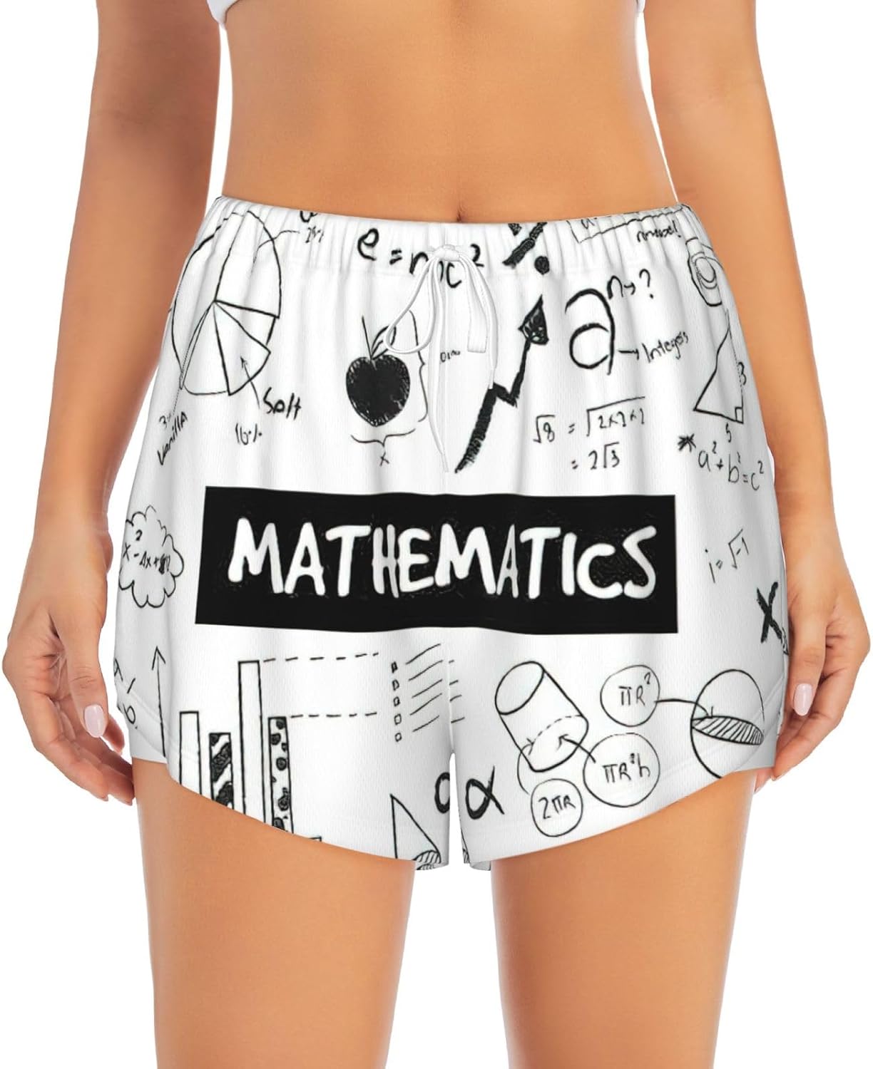 Mathematics Print Print Women's Tennis Skirt Pleated Golf Skorts High Waisted with Pockets Inner Athletic Skirts for Workout Sports Casual S-XXL White