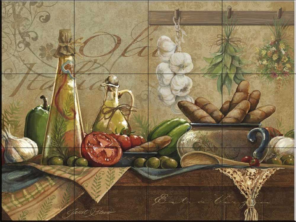 Ceramic Backsplash Tile Mural Kitchen Kitchen - Olio d Olive