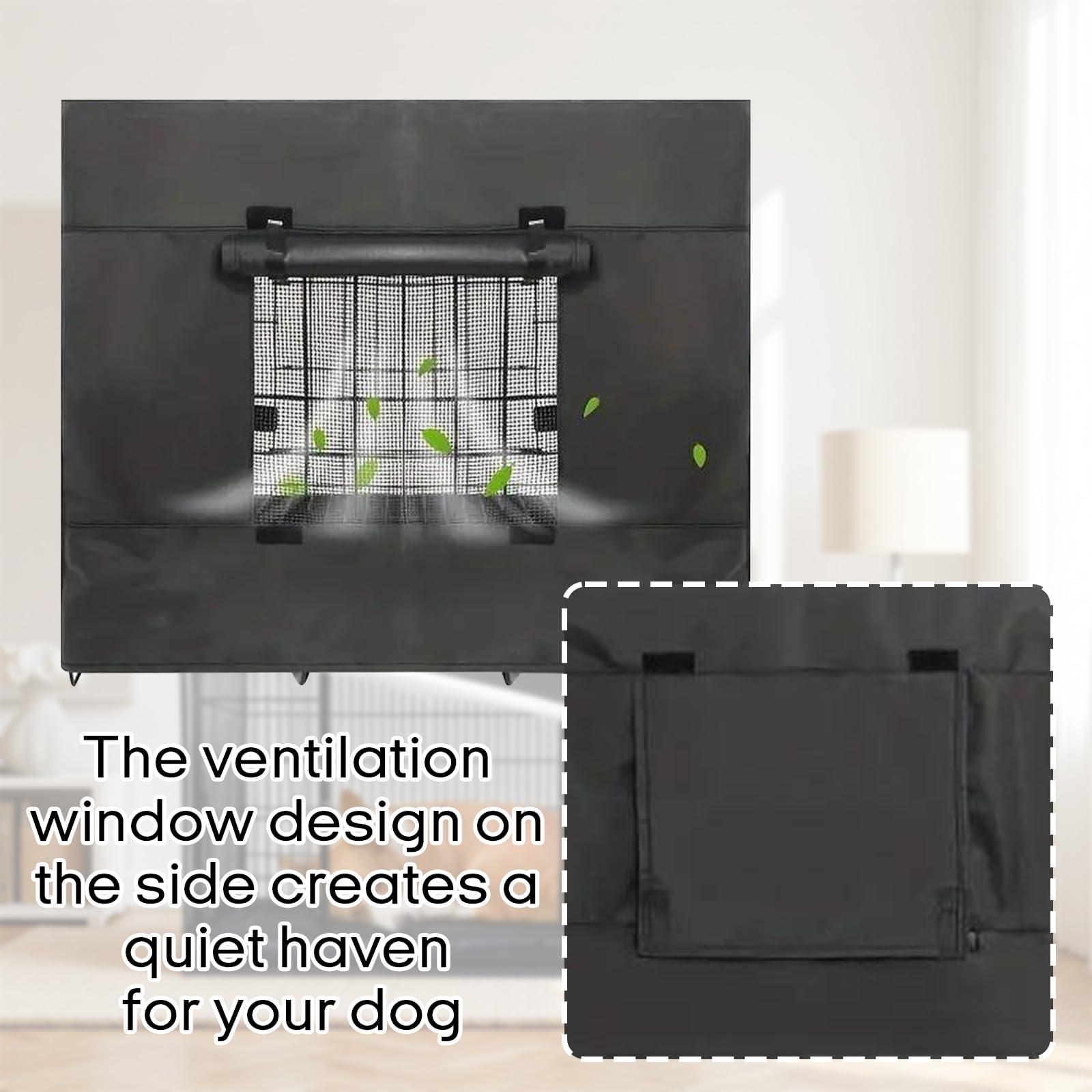Funda resistente para jaula de perro de 36 pulgadas, impermeable y resistente al viento, cubierta cálida para jaula de perro Oxford con ventana de ventilación, fundas para jaula de mascotas