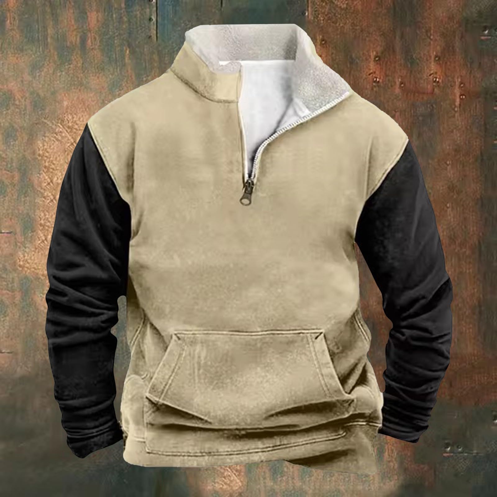 Ropa Anti UV Hombre Sudadera De con Estampado Patchwork Comercio Exterior, Degradado, Manga Larga, Cuello Alto, Cremallera, Suéter Informal Bikini Top Kit Pesca Sudaderas Mujer Artículos