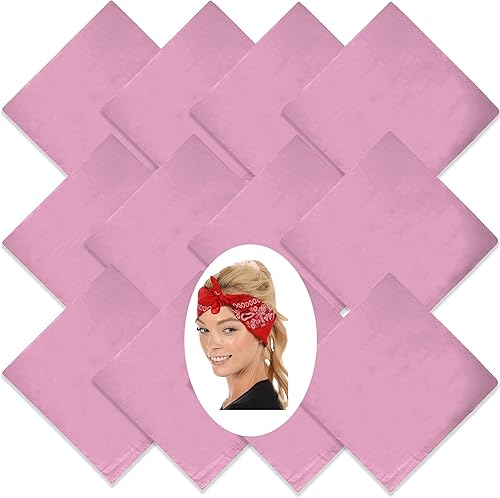 Paquete de 6, 12, 36 bandanas para hombres y mujeres, 100% algodón, color dorado, negro, blanco + 20 colores pañuelos para hombre