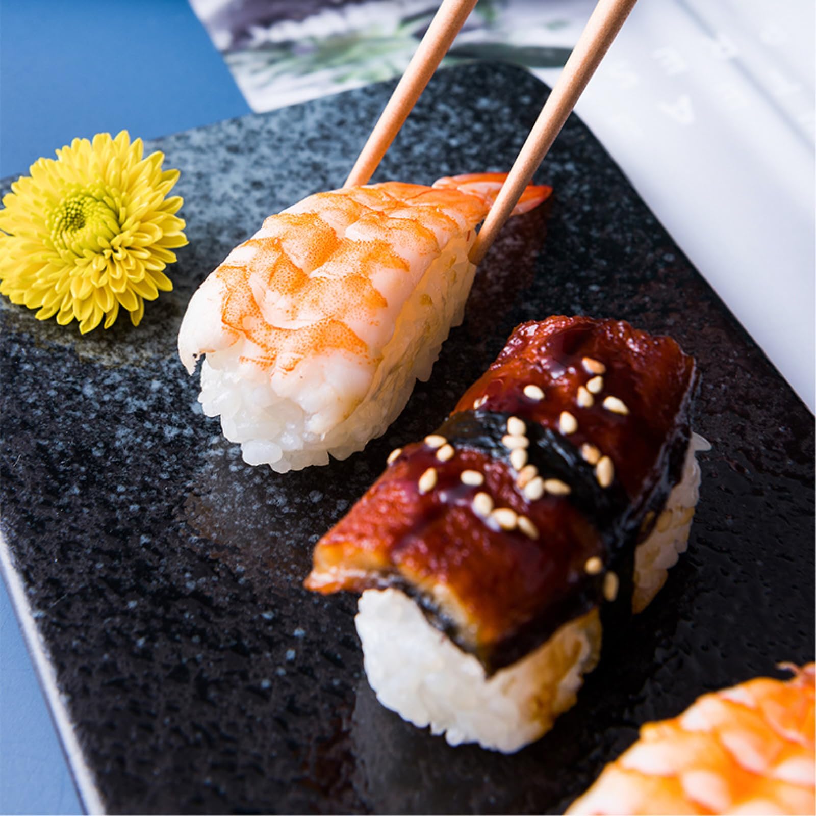 Home Plat occidental créatif rectangulaire japonais en céramique - Plat à sushi - 30,5 cm - Lan Yun