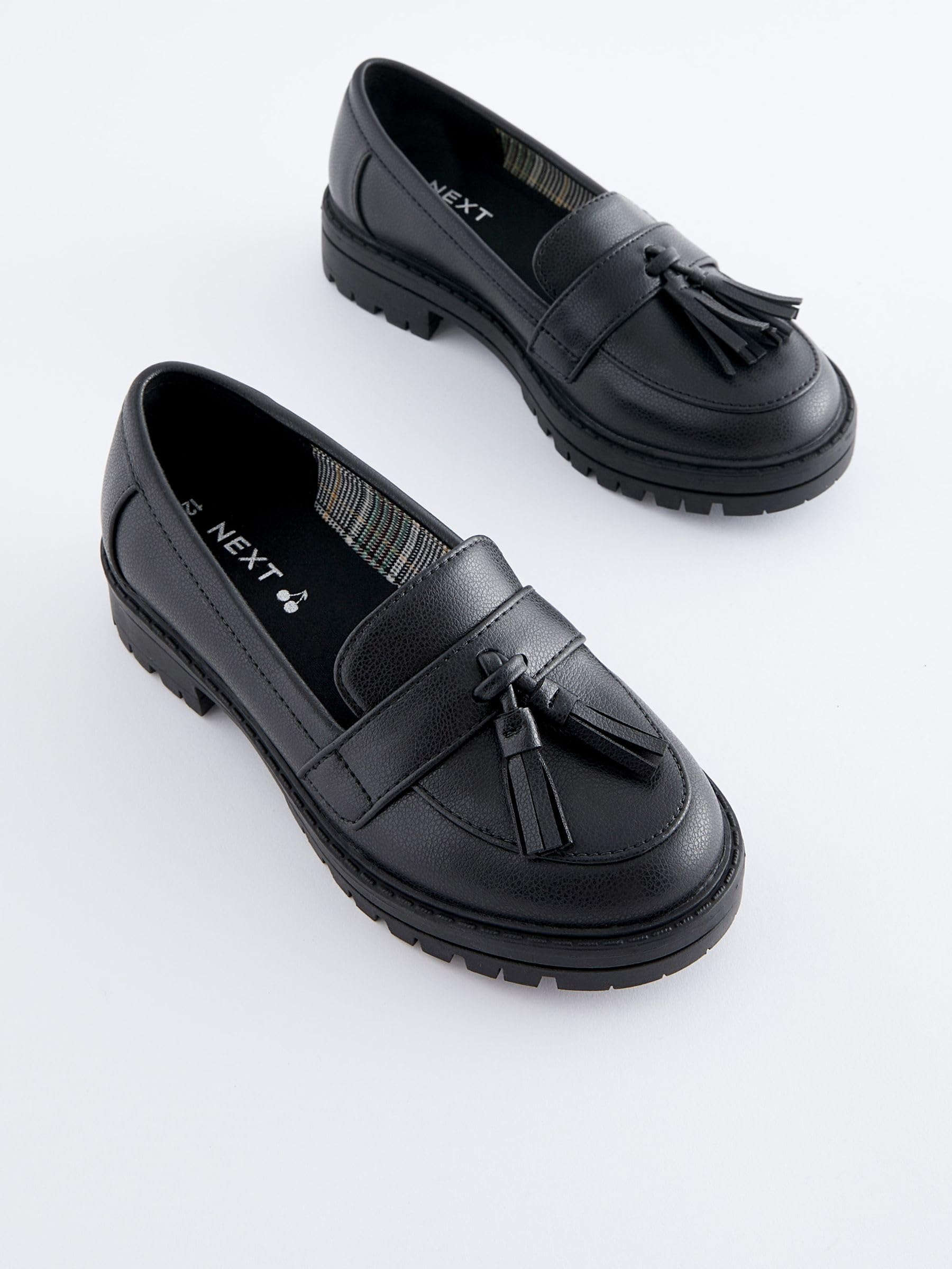 NEXT Niñas Mocasines Escolares con Suela Gruesa y borlas