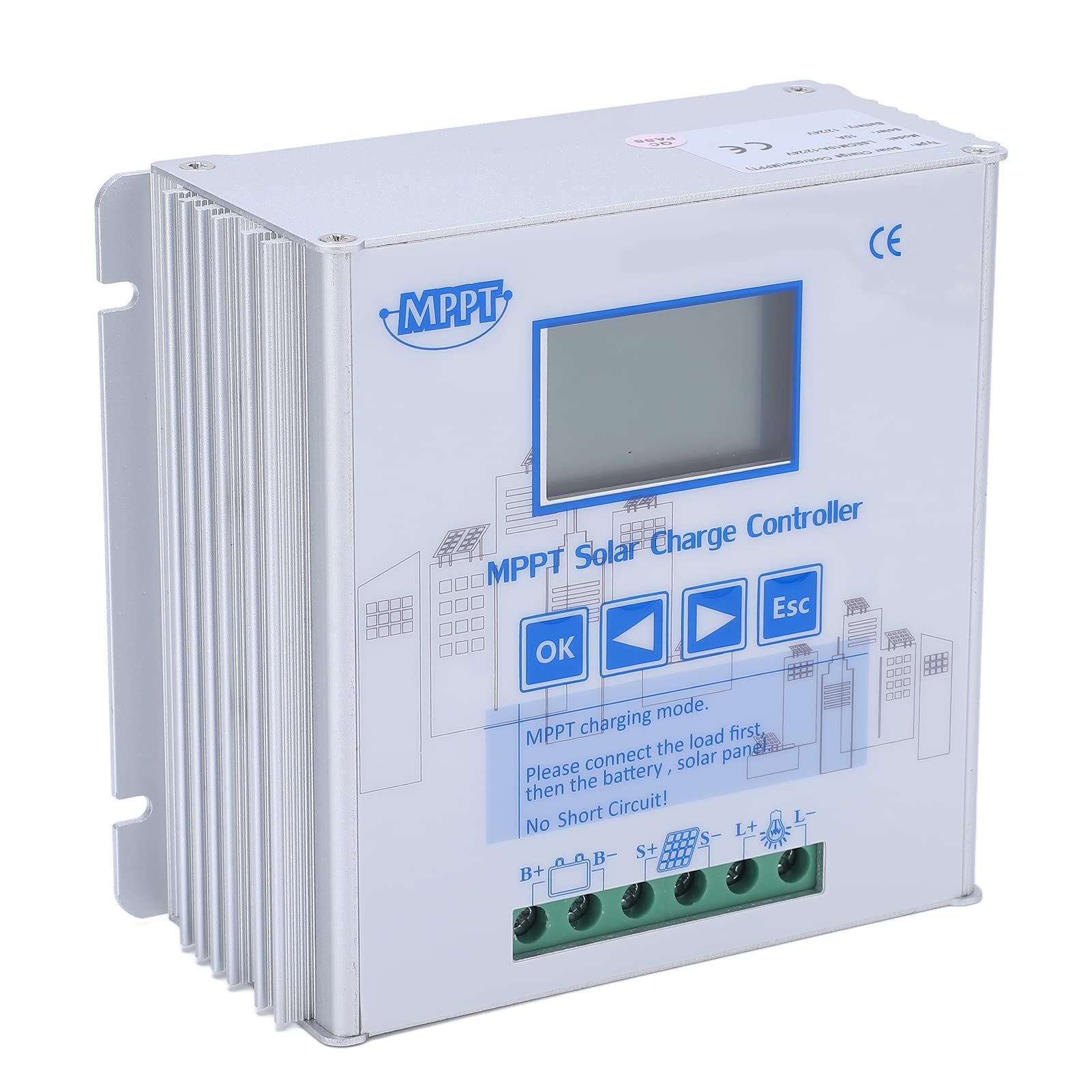 MPPT Solar Boost Controller 10A 12V / 24V |80-V-PV-Eingang, sicherer Schutz für netzunabhängige Systeme |Solarpanel-Regler für Wohnmobil-/Boots-/Heimbatterie |Lithiumkompatibel