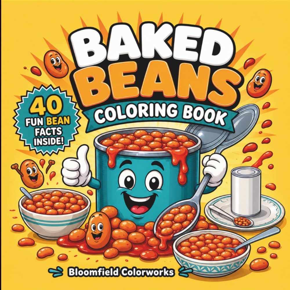 Baked Beans Coloring Book: The Ultimate Bean-Tastic Coloring Adventure with 40 Fun Facts and Hilarious Bean-Themed Illustrations