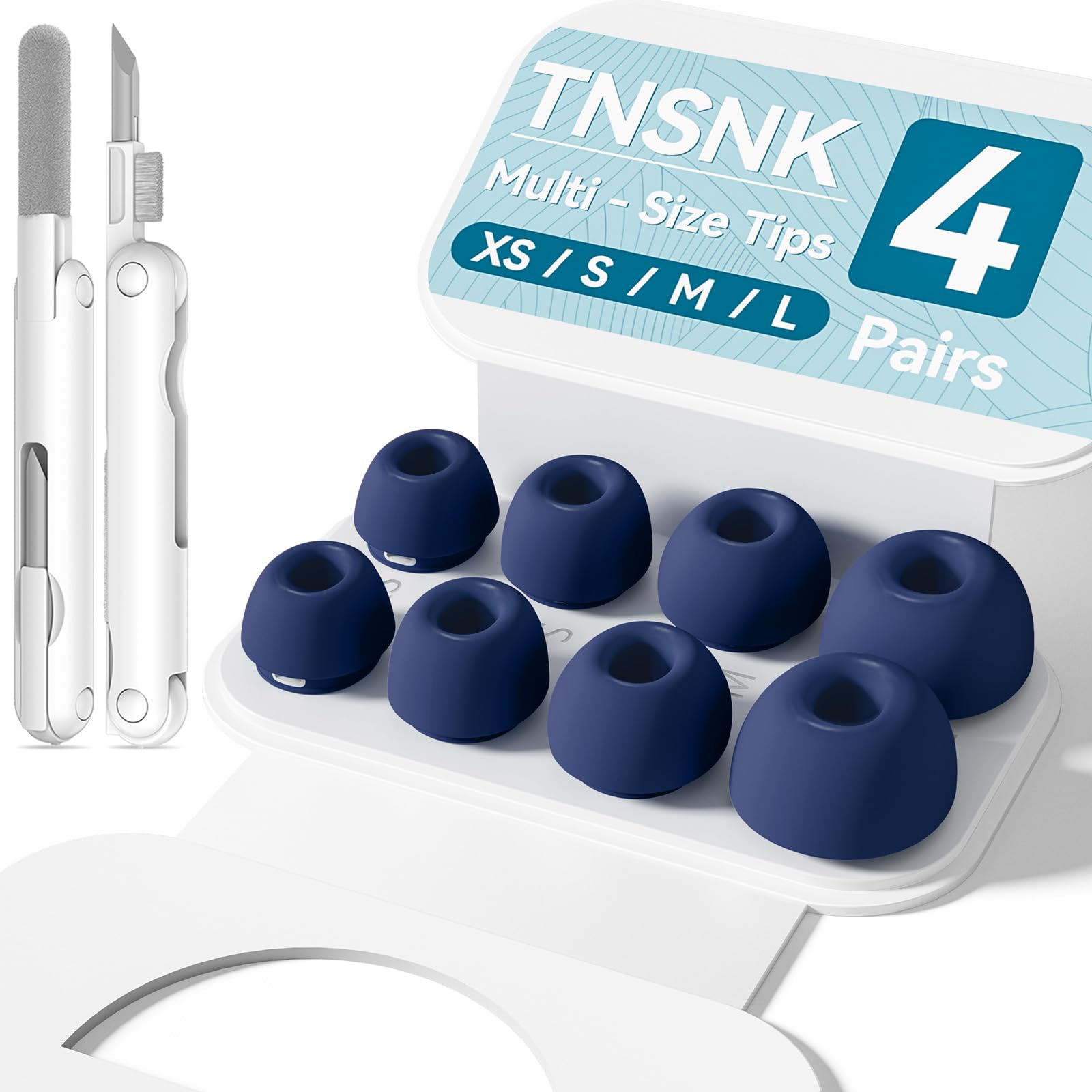 4 Pairs Replacement Ear Tips for AirPods Pro 1st /2nd(Blue)