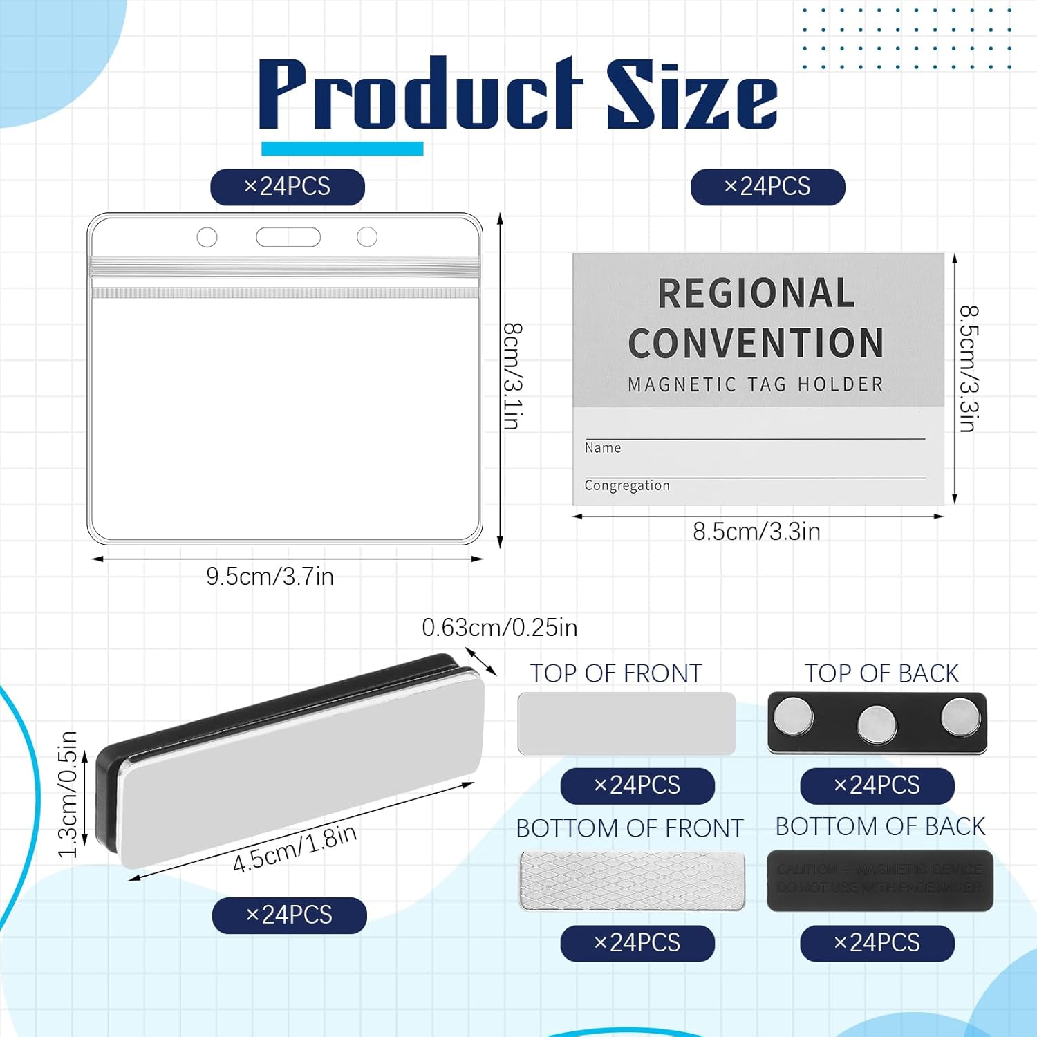 24 Sets The Witnesses Convention Magnetic Badge Holder Regional Magnetic Waterproof ID Card Holder Kit Witnesses Ministry Supplies Jehovah's Followers Gifts - Image 2