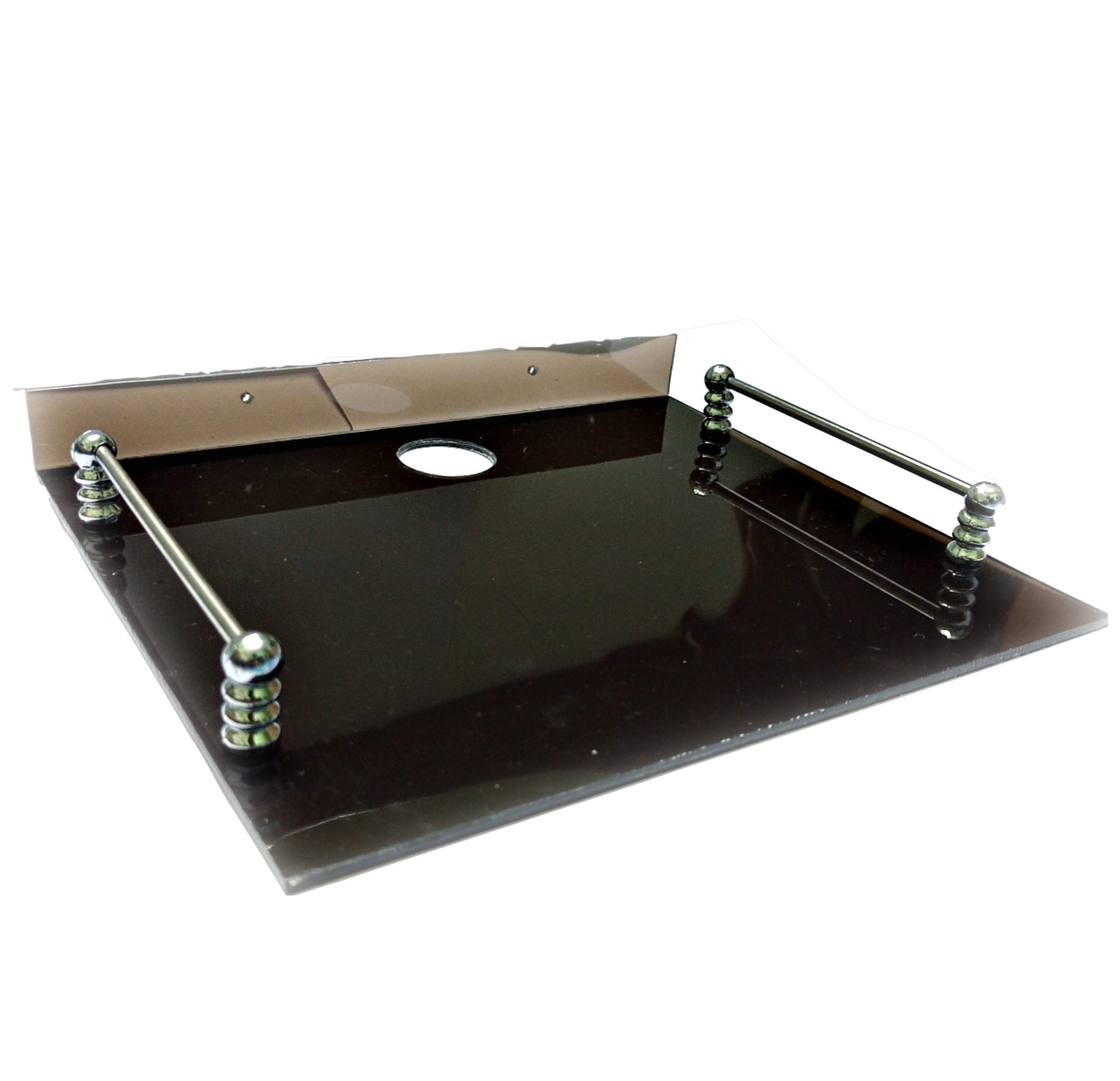Shree Set Top Box Stand Wall Mount, Coloured Acrylic Wall Stand, Set top Box, WiFi Router, Telephone Wall Shelves (Color May Vary) (Transparent Black) (B08WD1B91S) Amazon Price History, Amazon Price Tracker