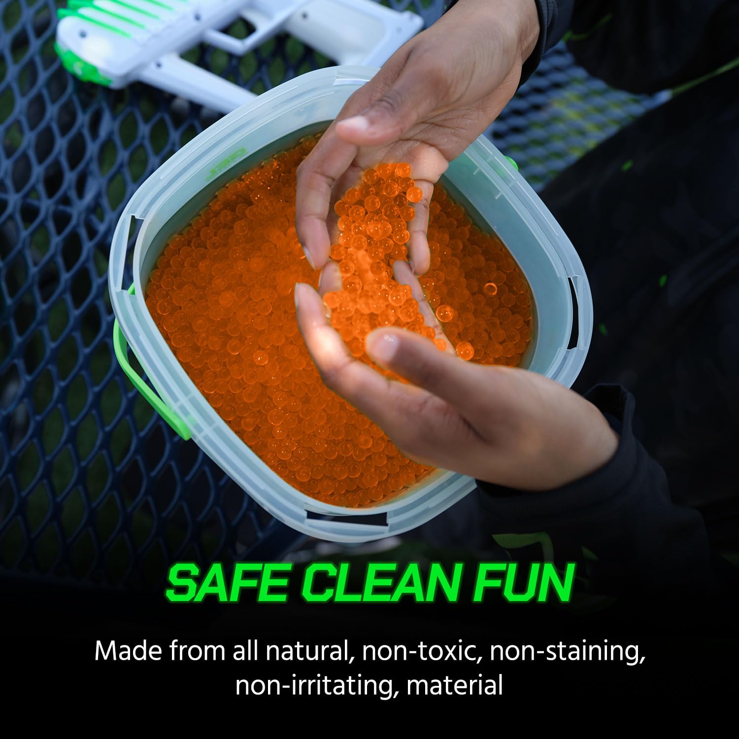 Gel Blaster 20,000 Gellets Recarga de Munición - Naranja, Fabricado para Gel Blasters - Bolas de Gel no tóxicas a Base de Agua - Hecho específicamente para Gel Blaster, para Mayores de 14 años